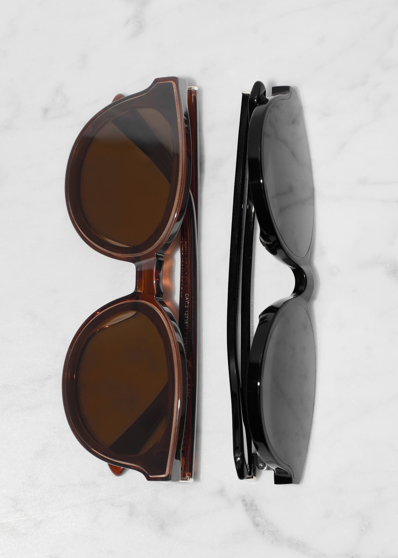 Ochelari de soare cu ramă rotundă din acetat - Negru - 3