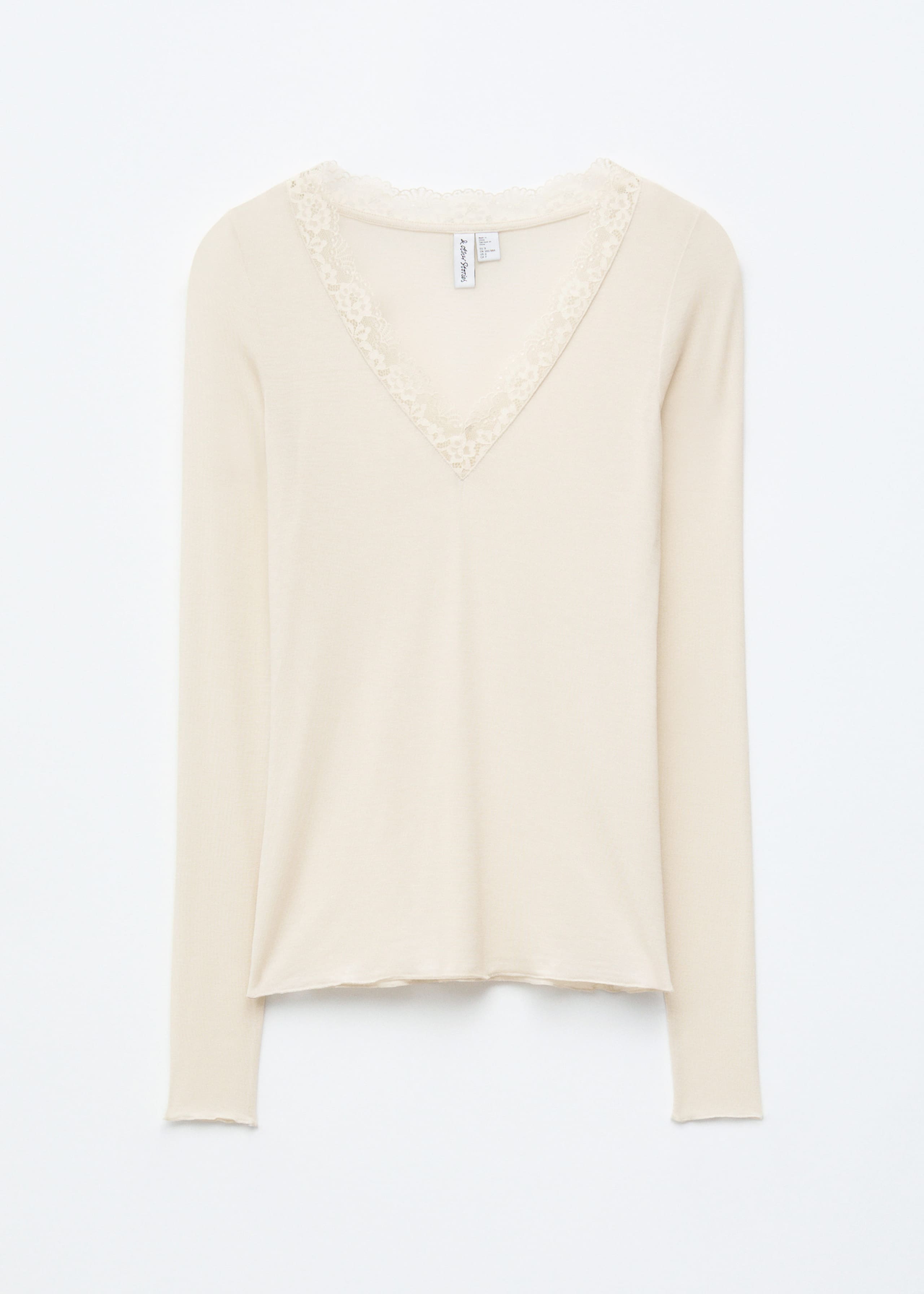 Image of Oberteil mit V-Ausschnitt und Spitzenbesatz