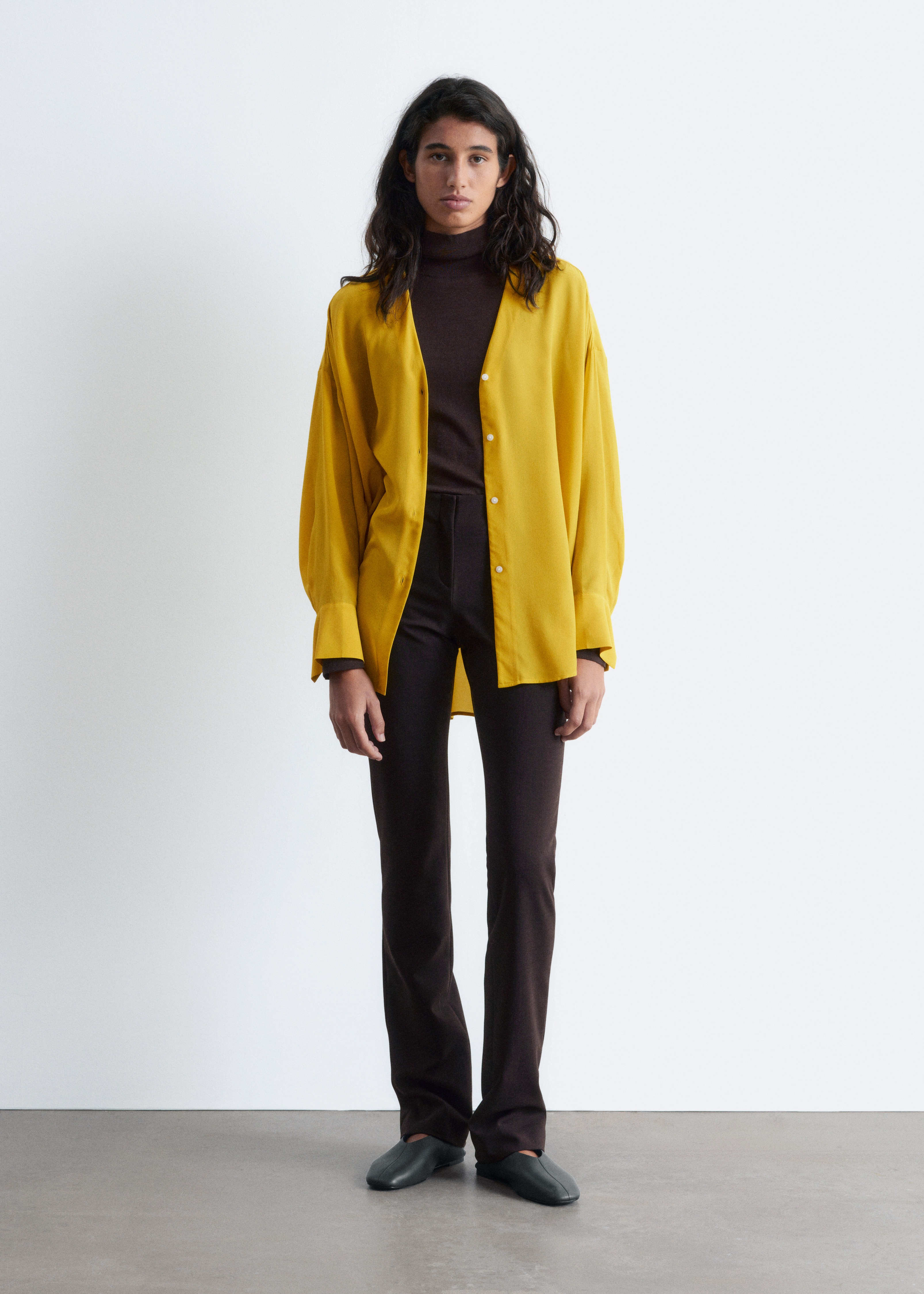 Elegante broek met smalle pijpen - Donkerbruin