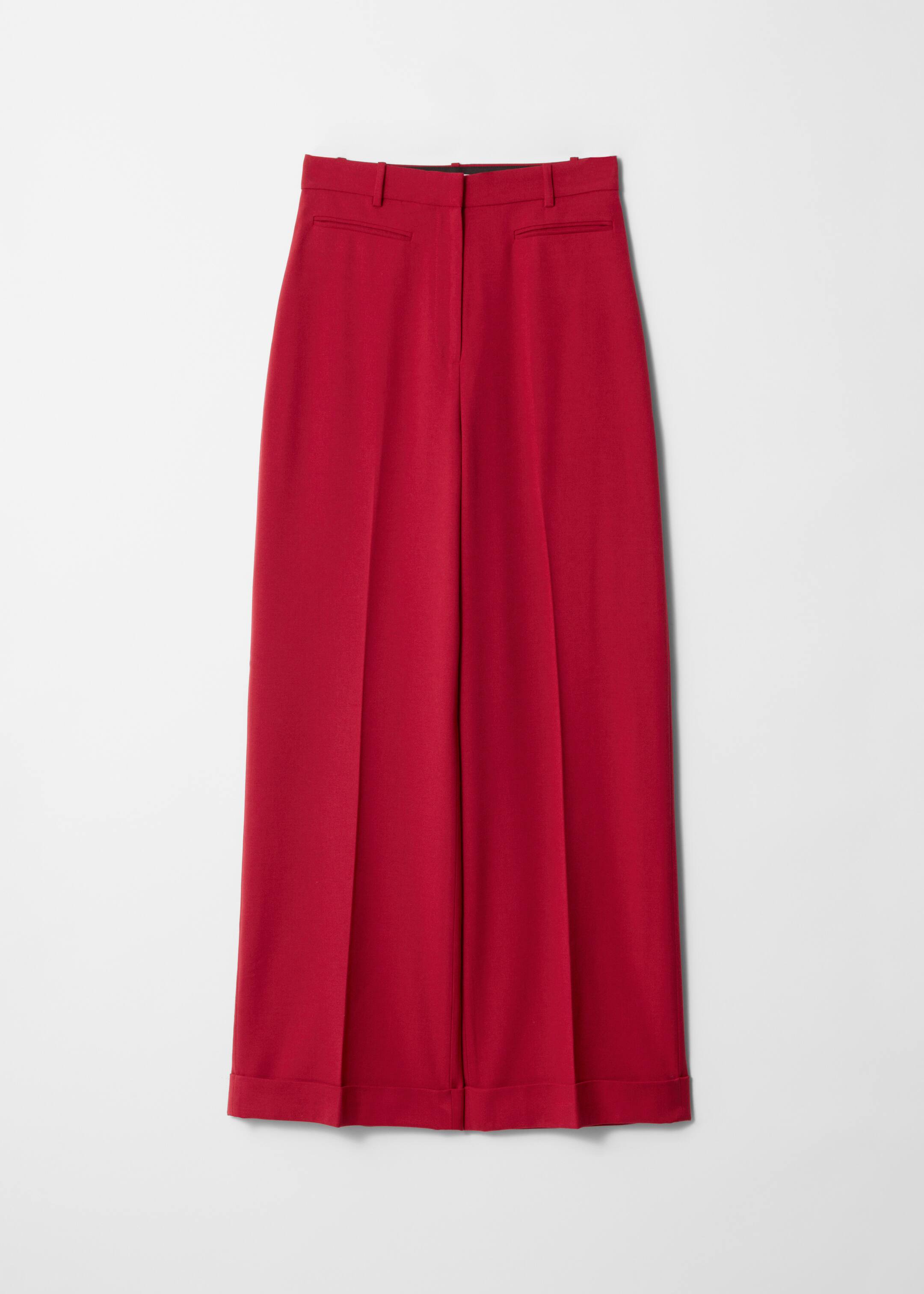 View larger image: High-Waisted Tailored Trousers - Red - Ladies | H&M GB 1