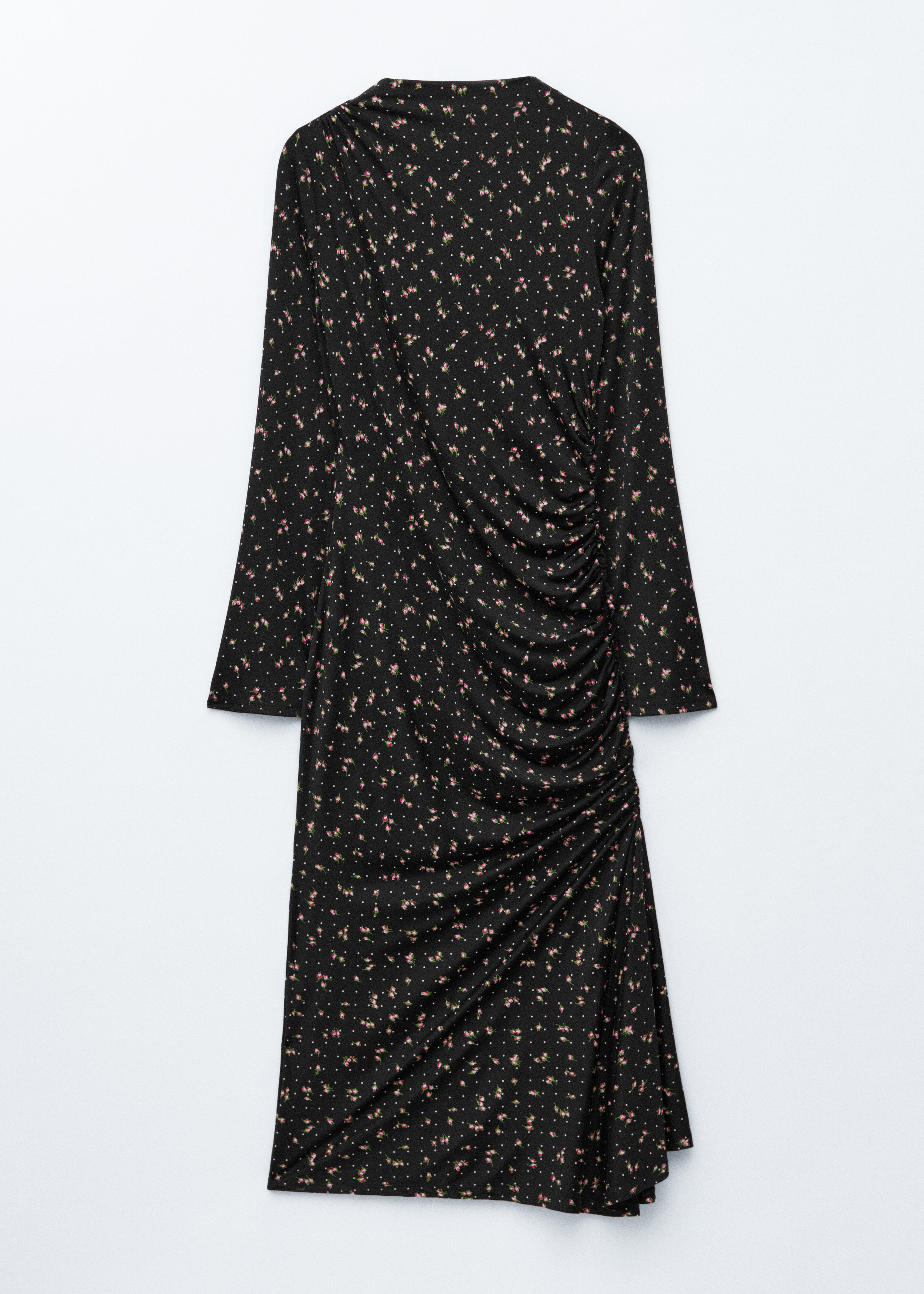 Mock Neck Floral Midi Dress