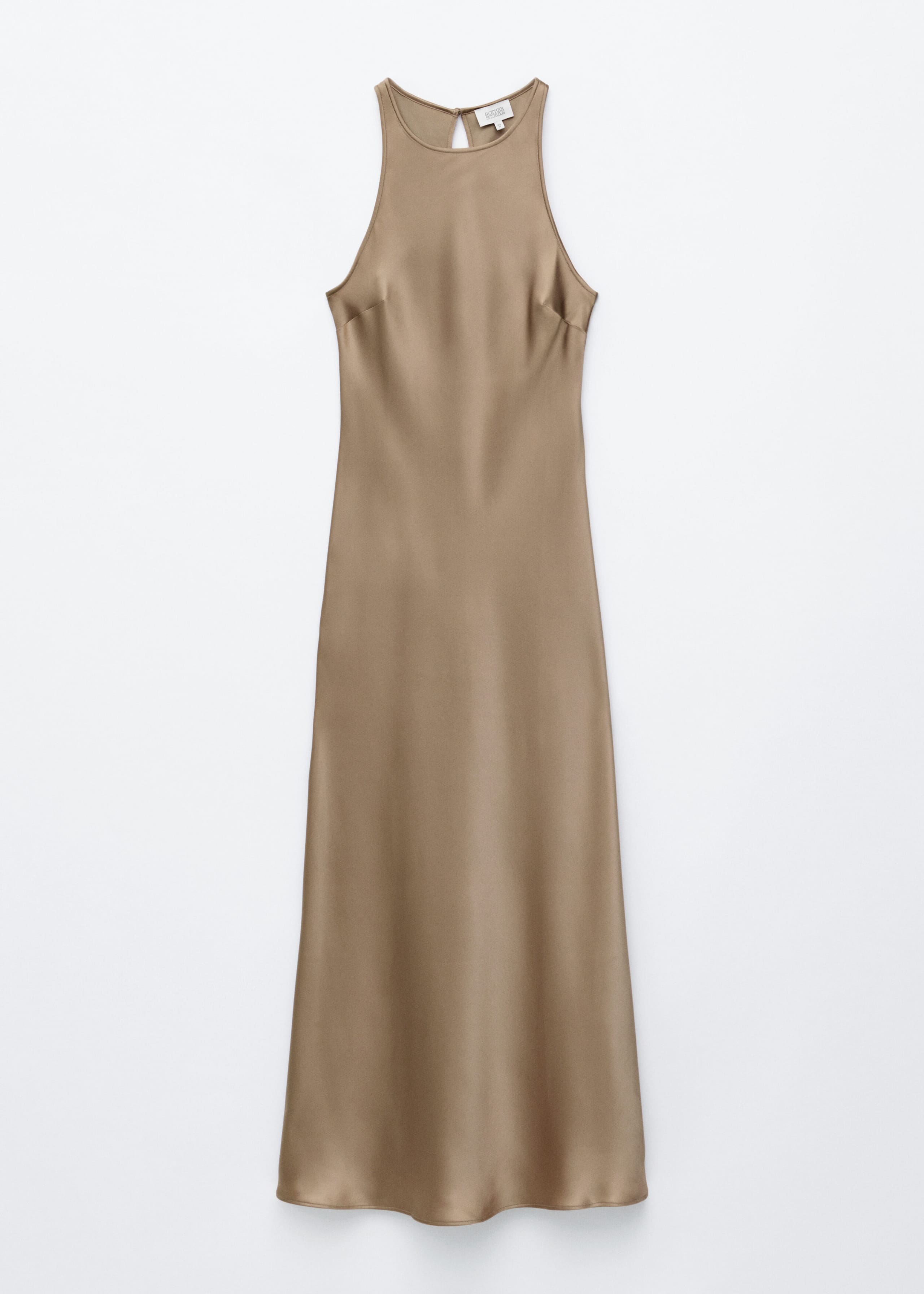 Ärmelloses Midikleid aus Satin - Champagner - Stillleben