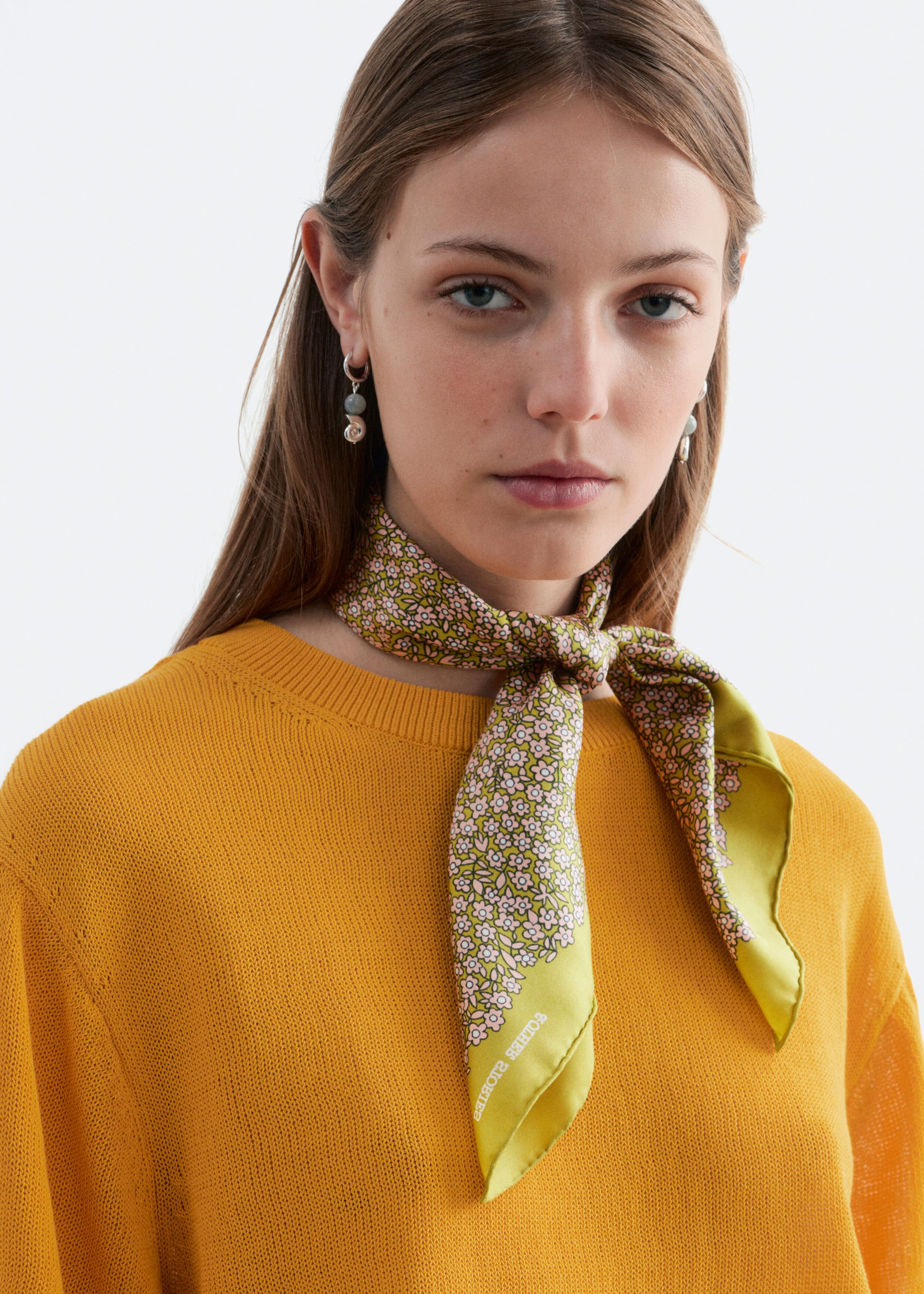 Knitted Cotton T-Shirt - Yellow - Lookbook