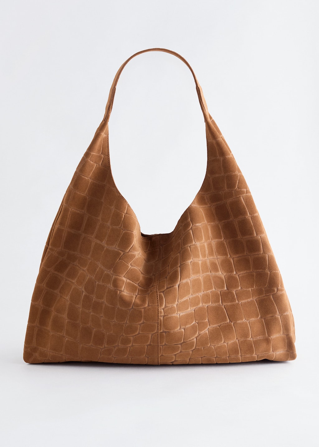 Image of Grand tote bag en daim effet croco