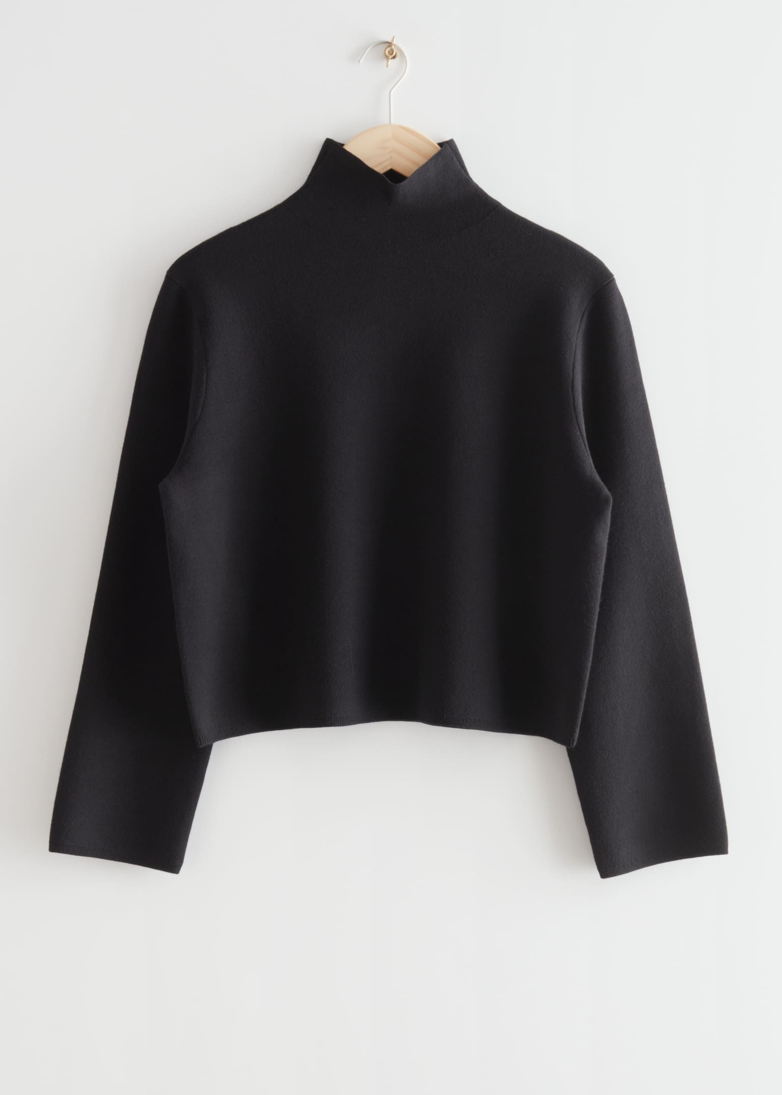Boxy Turtleneck Knit Jumper - Black