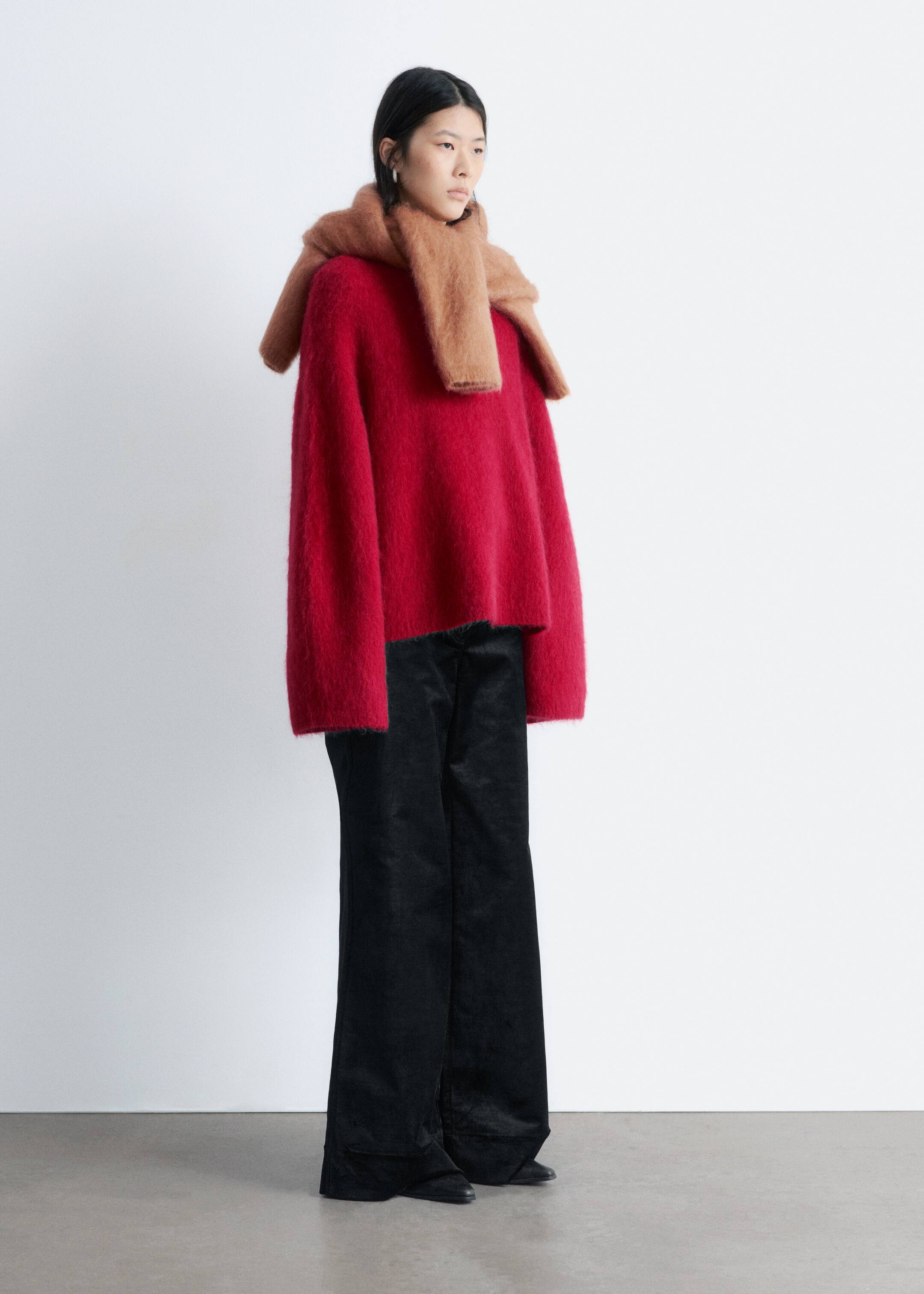 View larger image: Brushed Mohair-Blend Sweater - Deep Red - Ladies | H&M GB 4