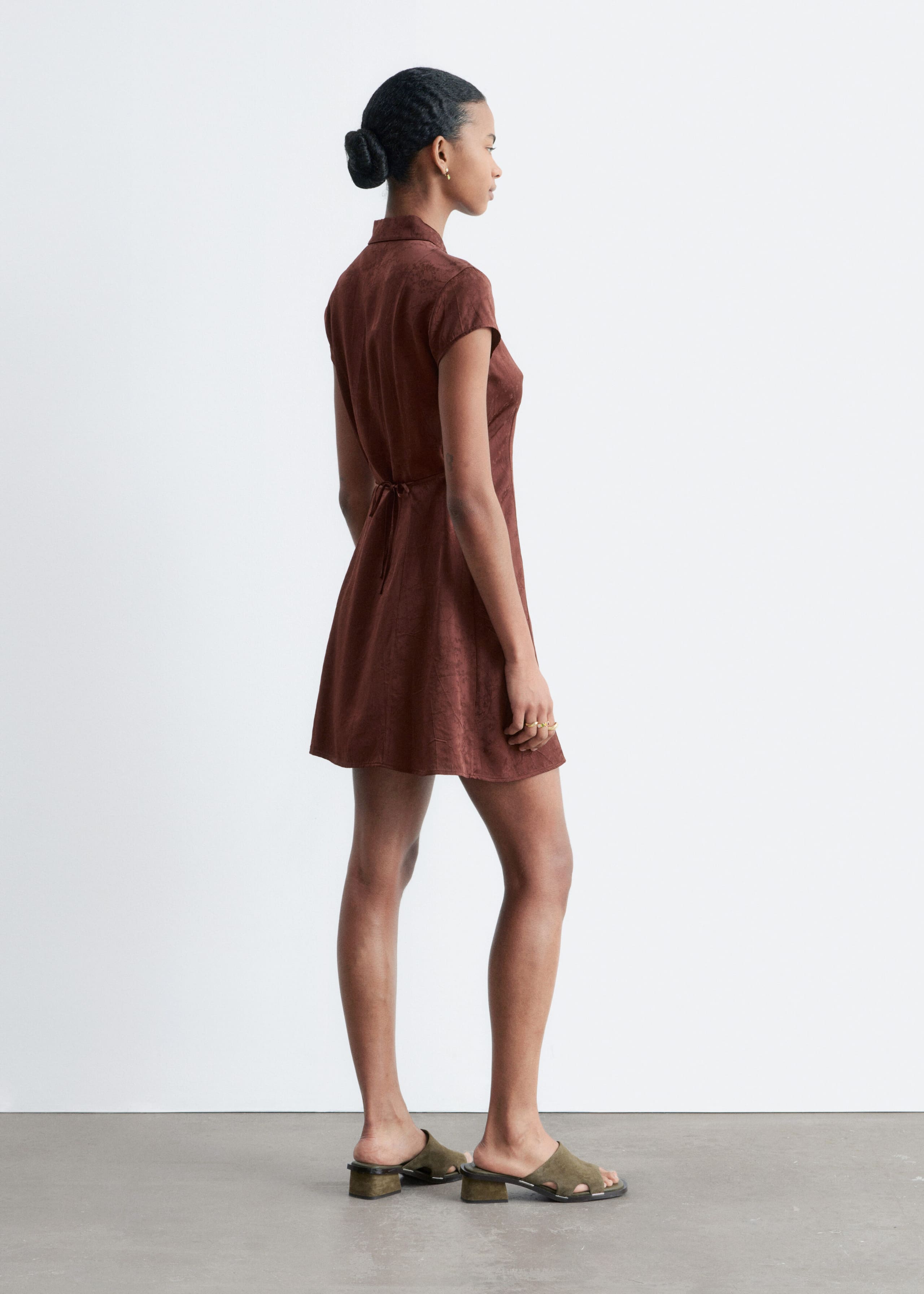 Image of Jacquard Mini Shirt Dress