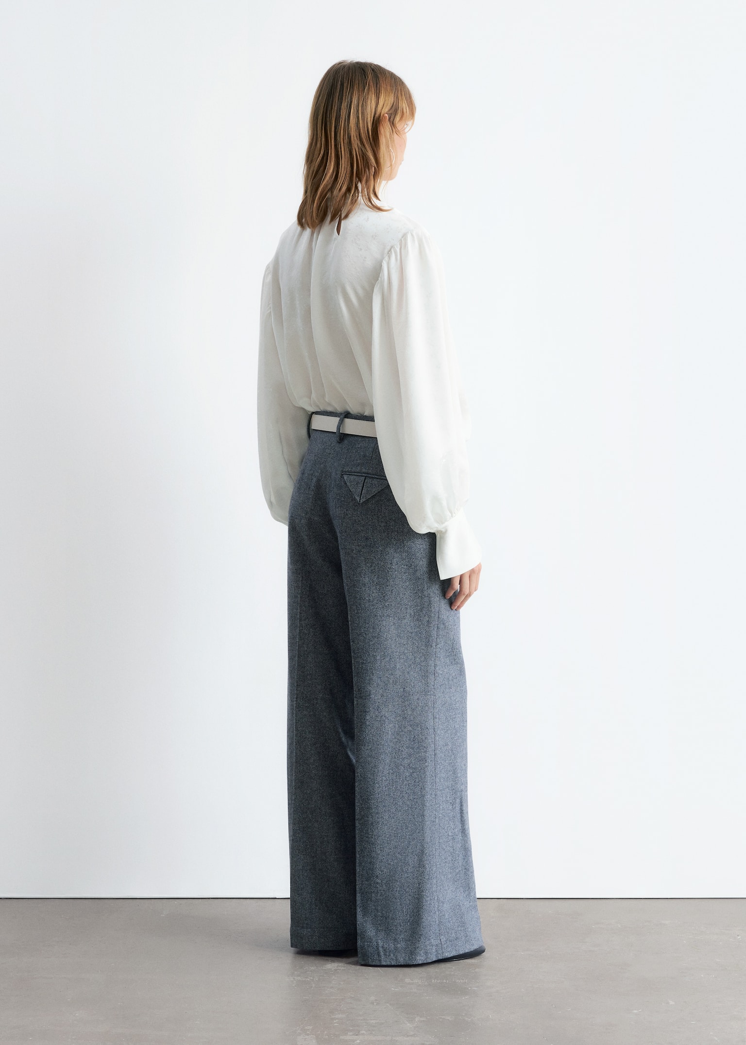 Bow-Collar Blouse - Branco/Azul claro - 3