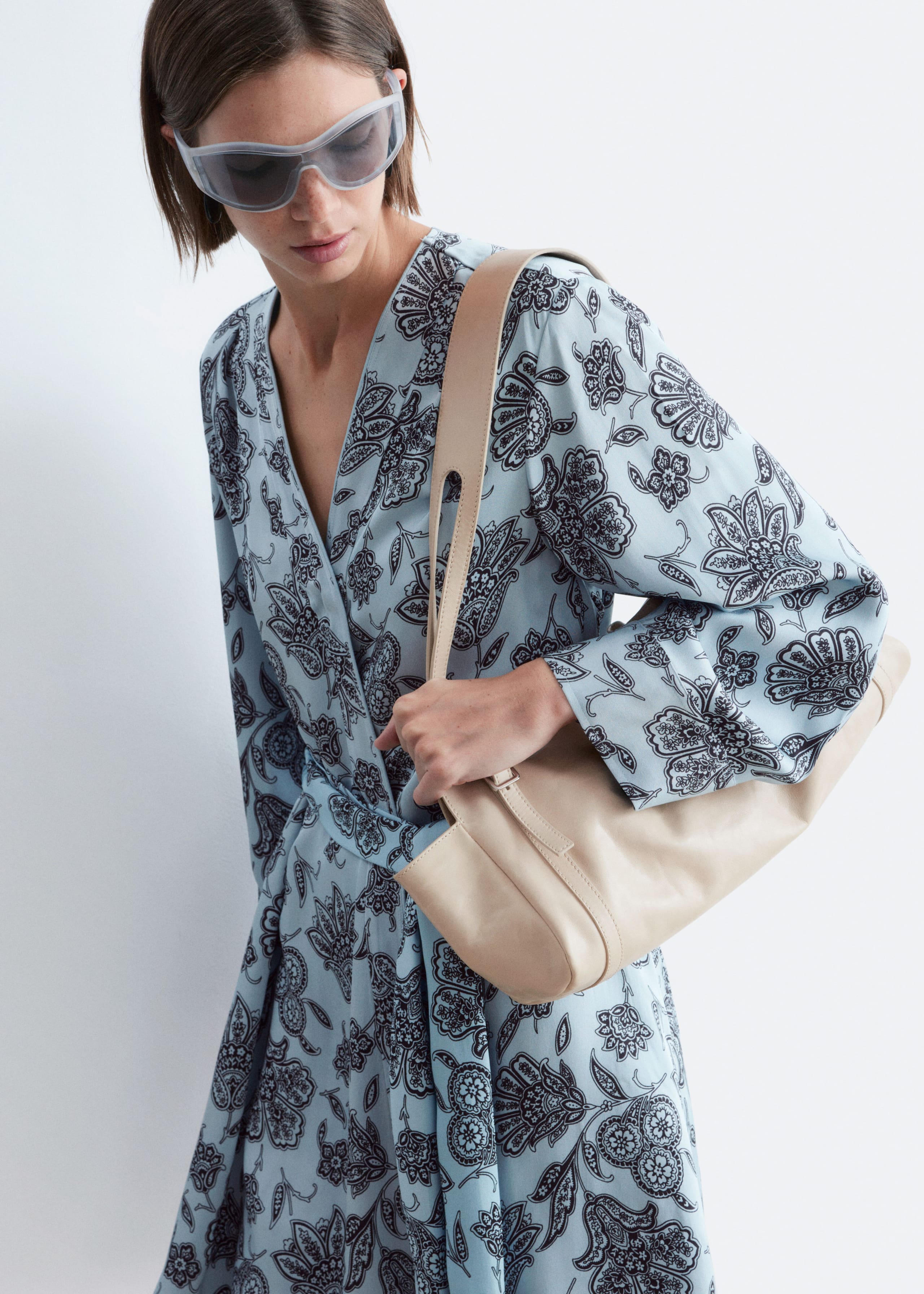 Image of Floral Wrap Mini Dress