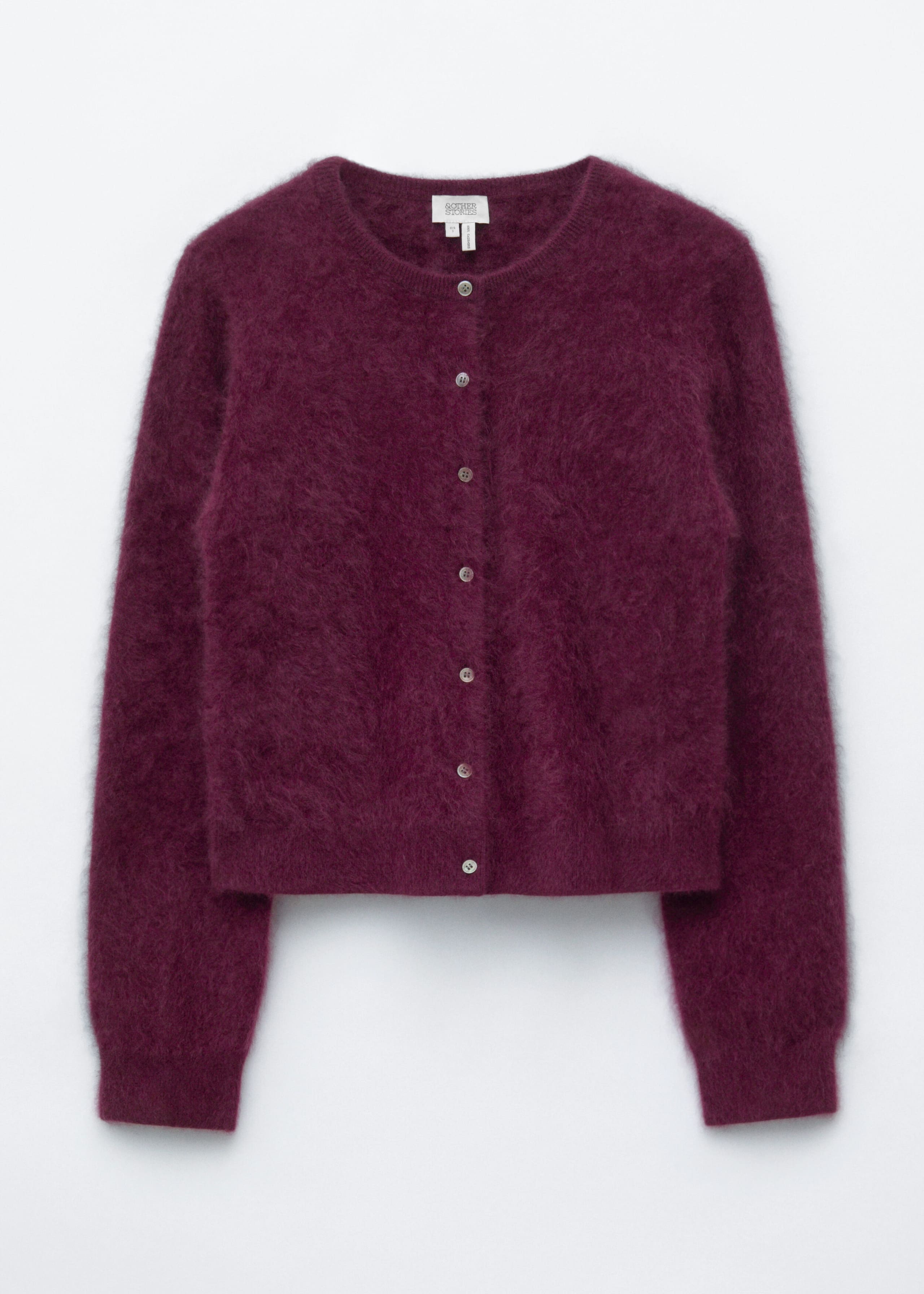 Brushed Cashmere Cardigan - Dark Red - Still Life