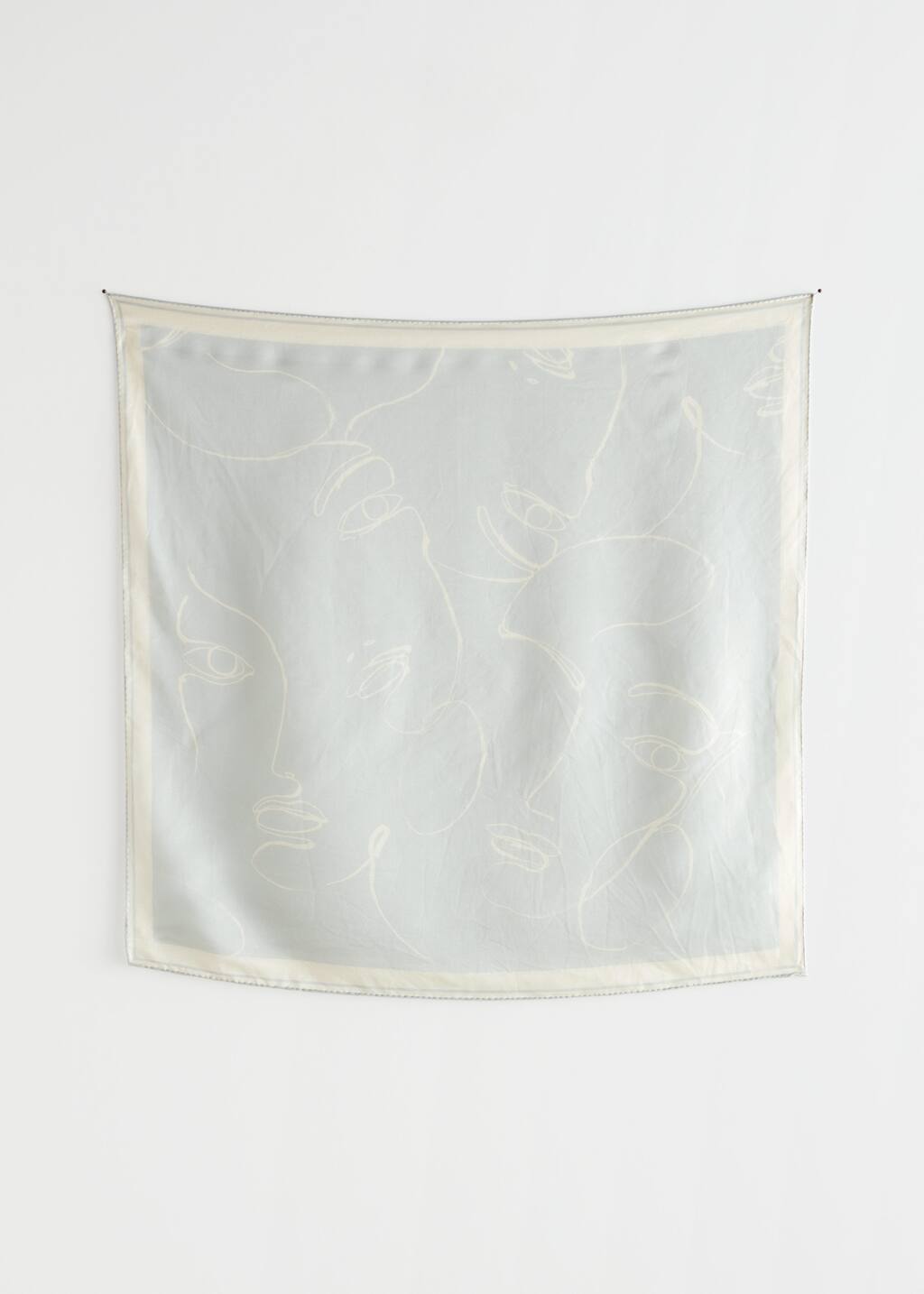 Printed Silk Blend Scarf - Blue Print - Natura morta