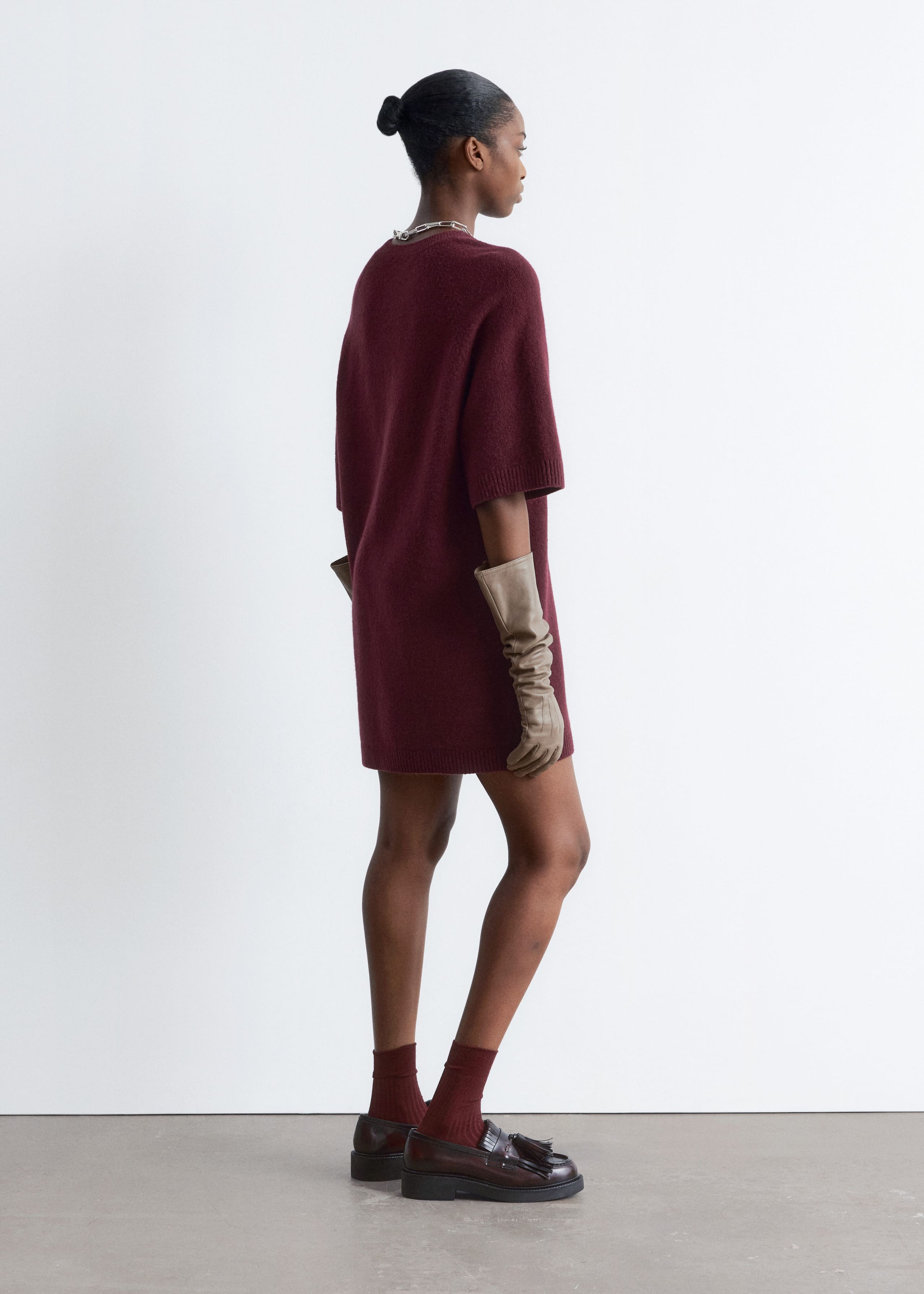 Image of Gestricktes T-Shirt-Minikleid