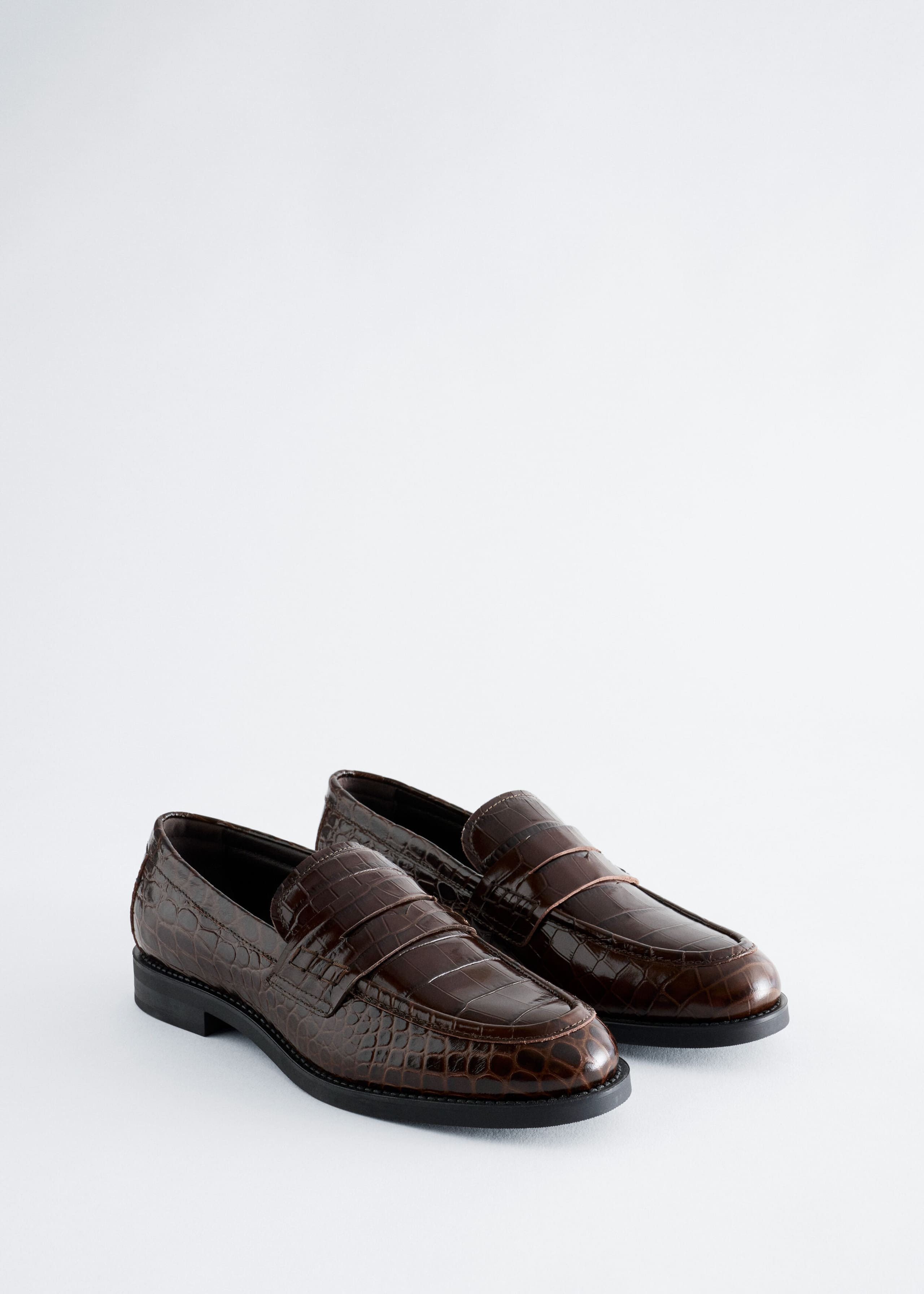 Leren penny loafers - Zwart - Stilleven