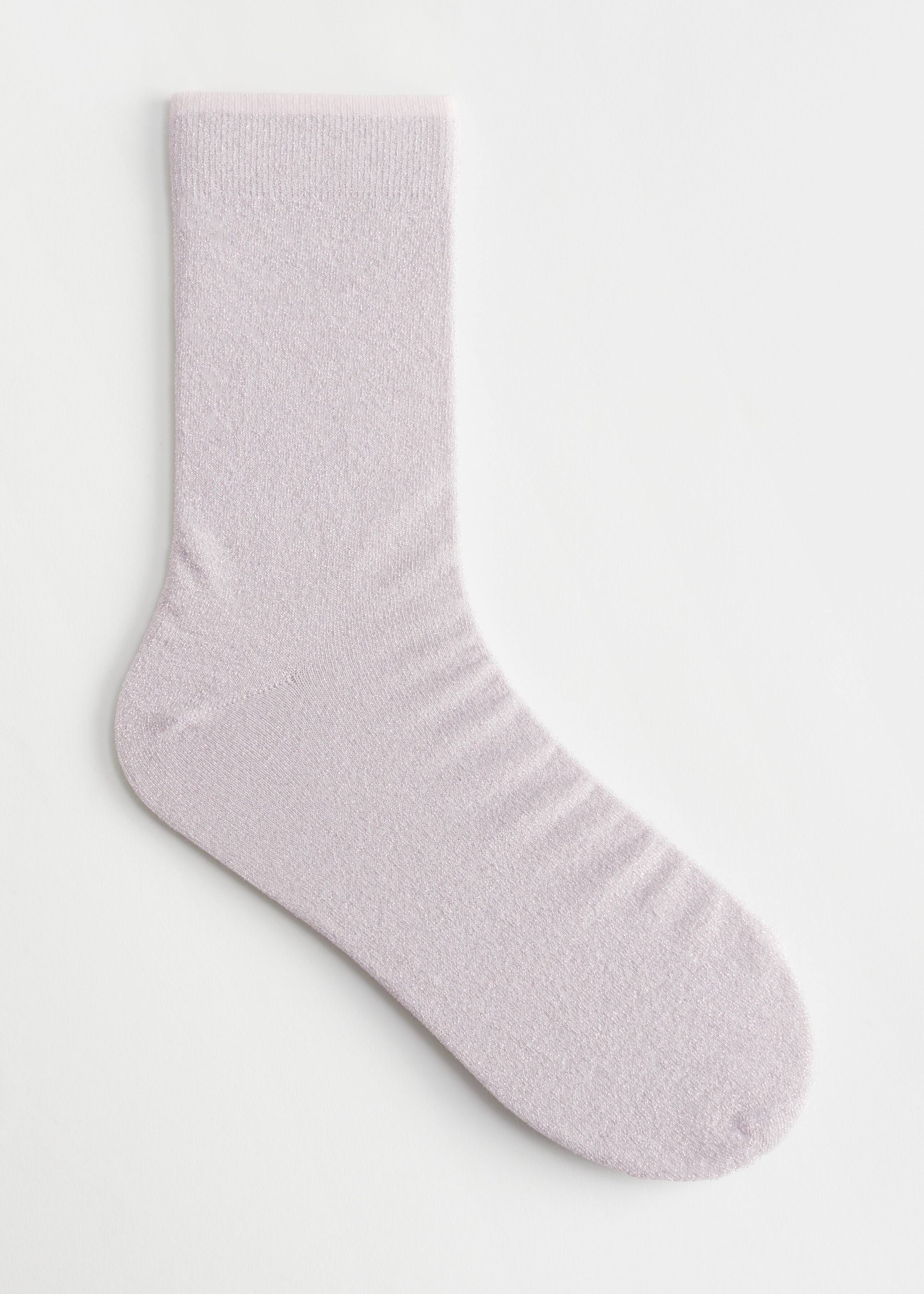 Glitter Lurex Ankle Socks - Light Blue - Bodegón