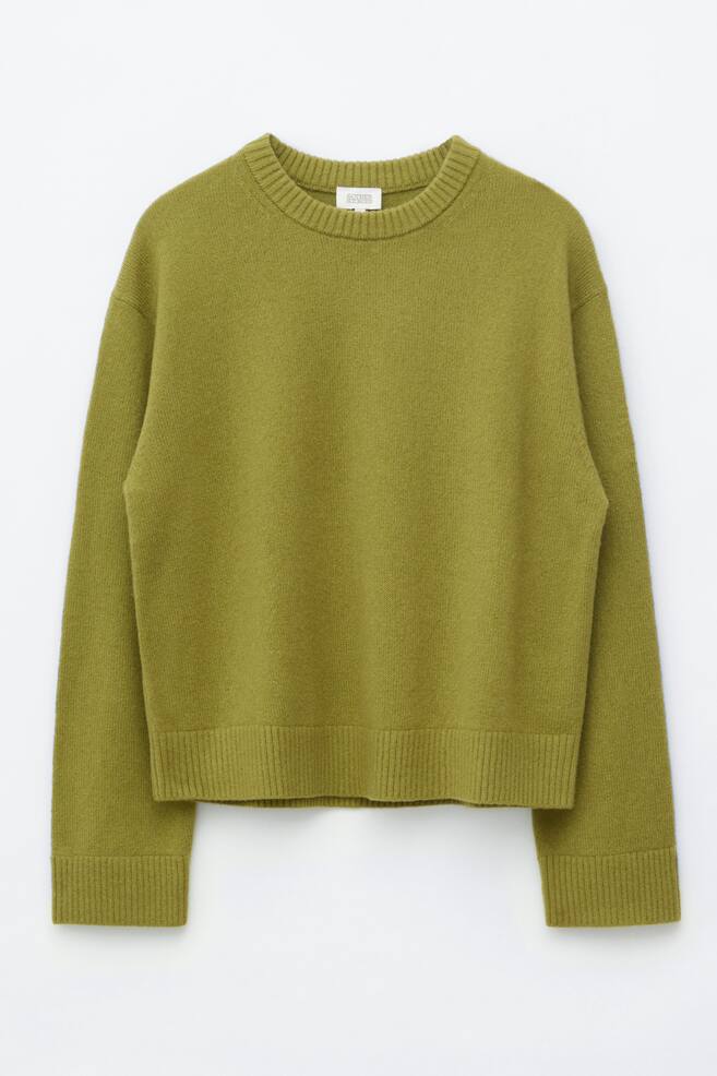 Boxy Knit Jumper - Green/Dark Mole/Dark Brown - 1