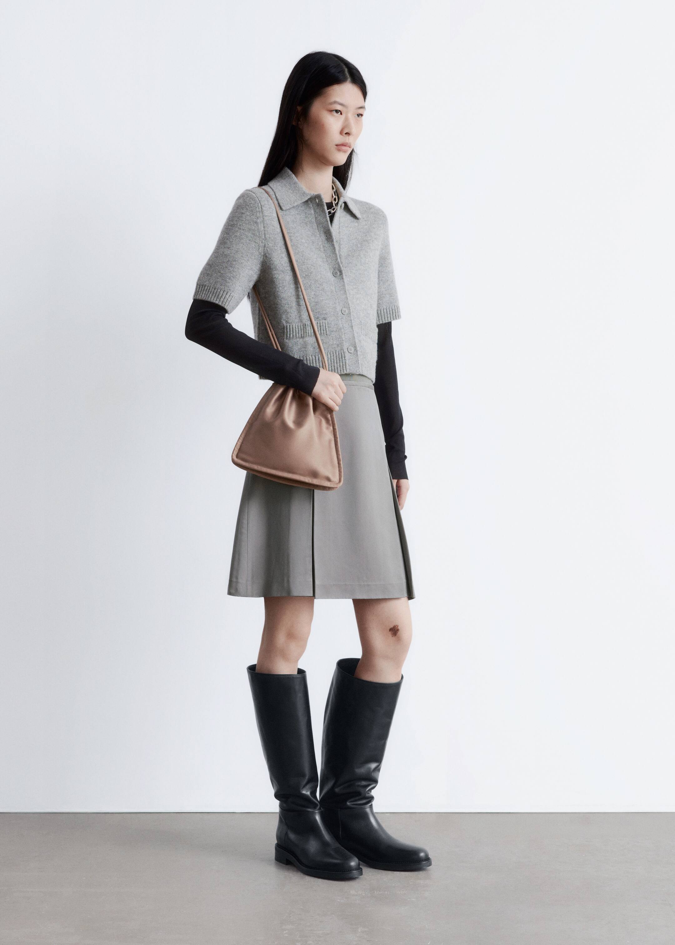 Преглед на по-голямо изображение: Плетен къс ръкав кардиган - Сиво - ЖЕНИ | H&M BG 1