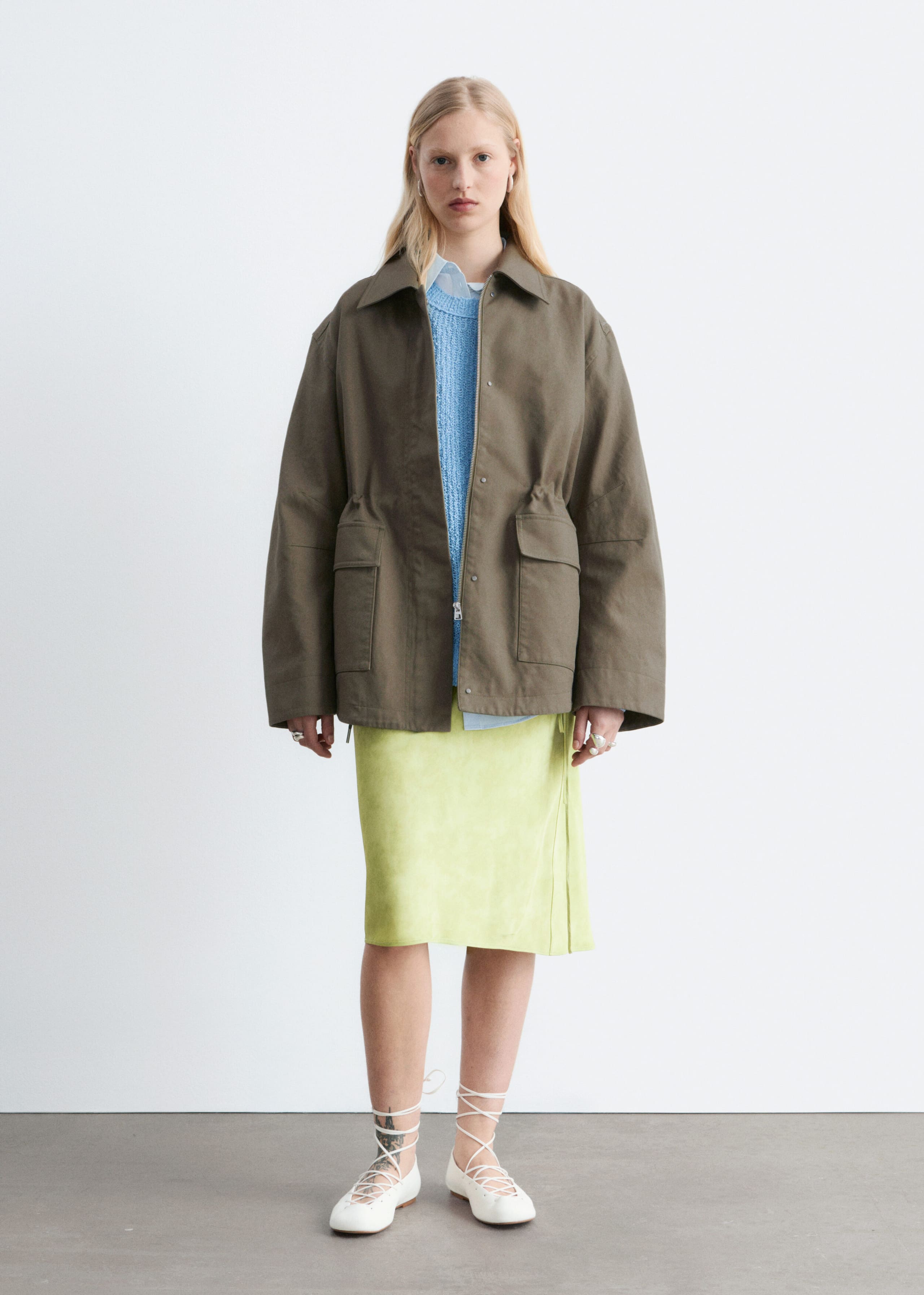 Image of Oversized Drawstring Utility Jacket