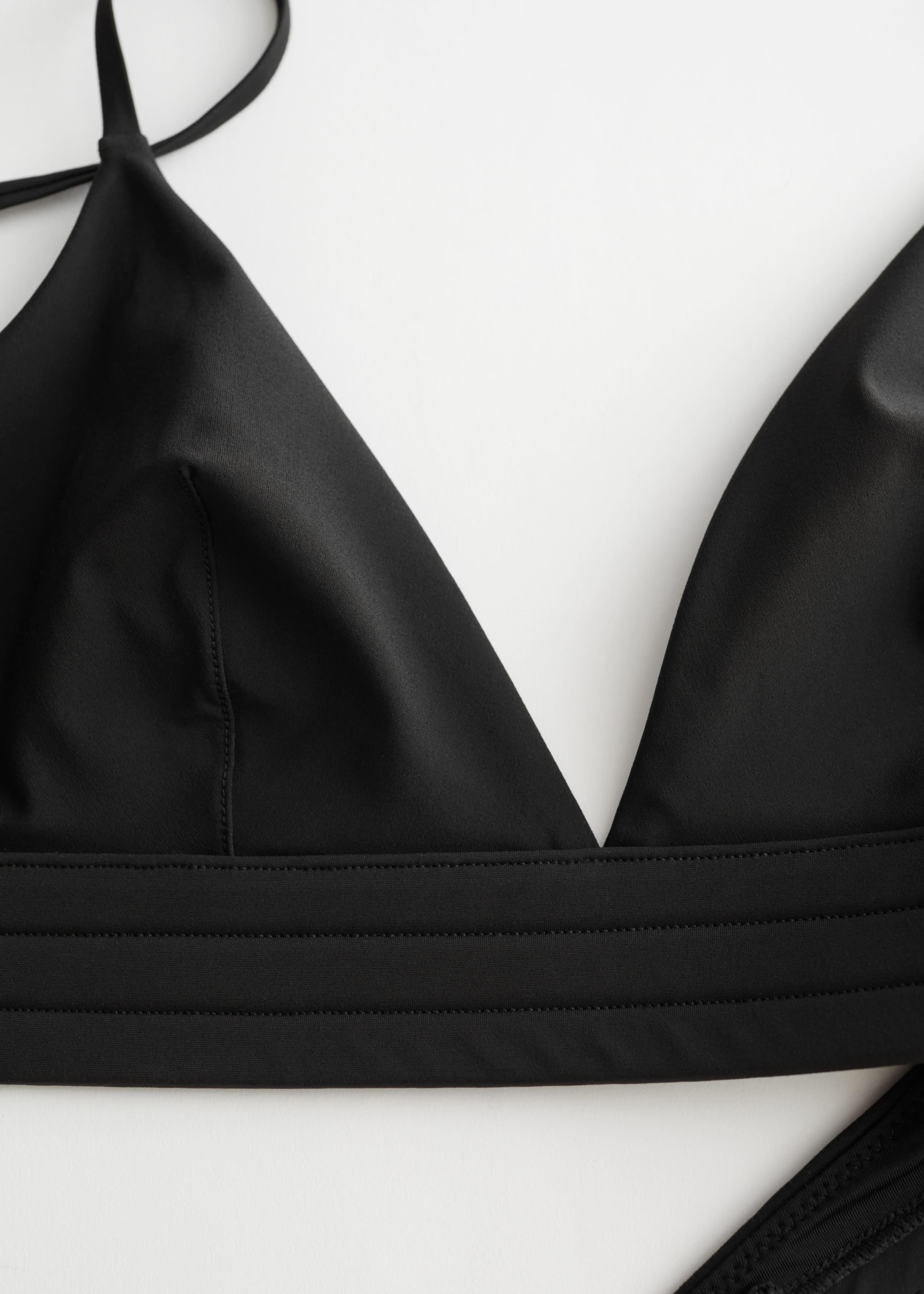 Topstitched Triangle Bikini Top - {{variantName}} - Descriptive Detail