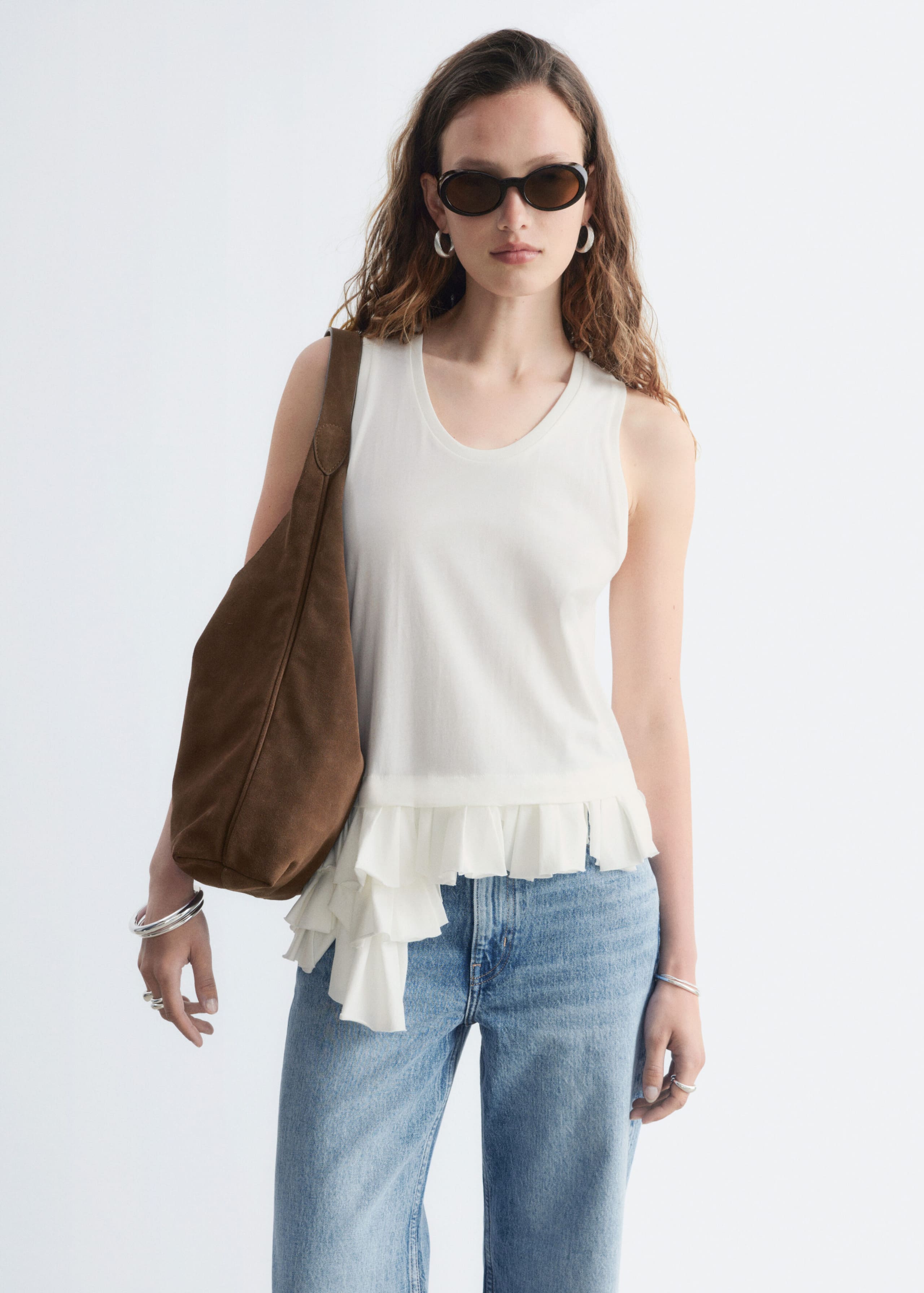 Débardeur à plis creux - Blanc - Lookbook