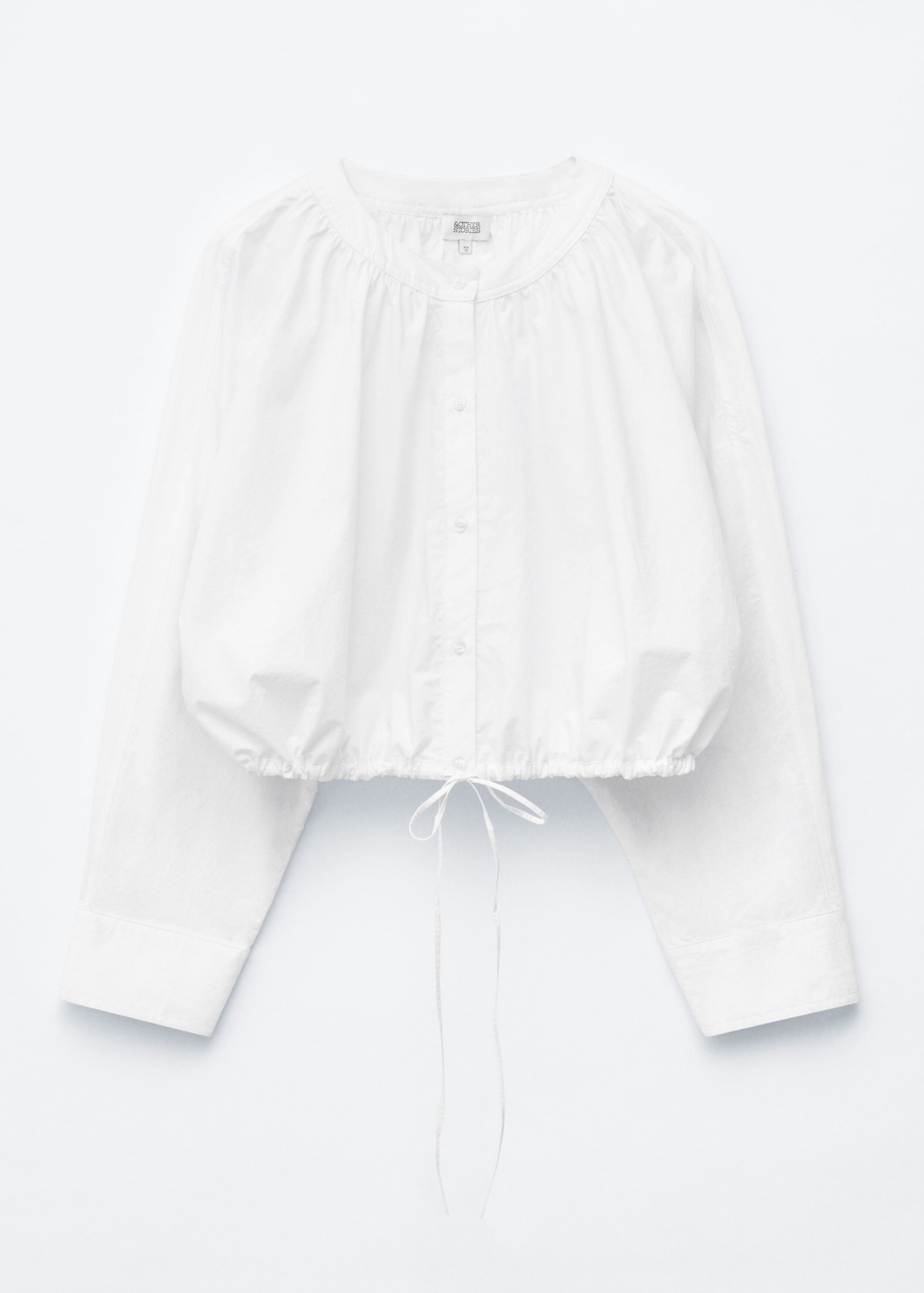 Gathered Cropped Blouse - Bright Orange - Still Life