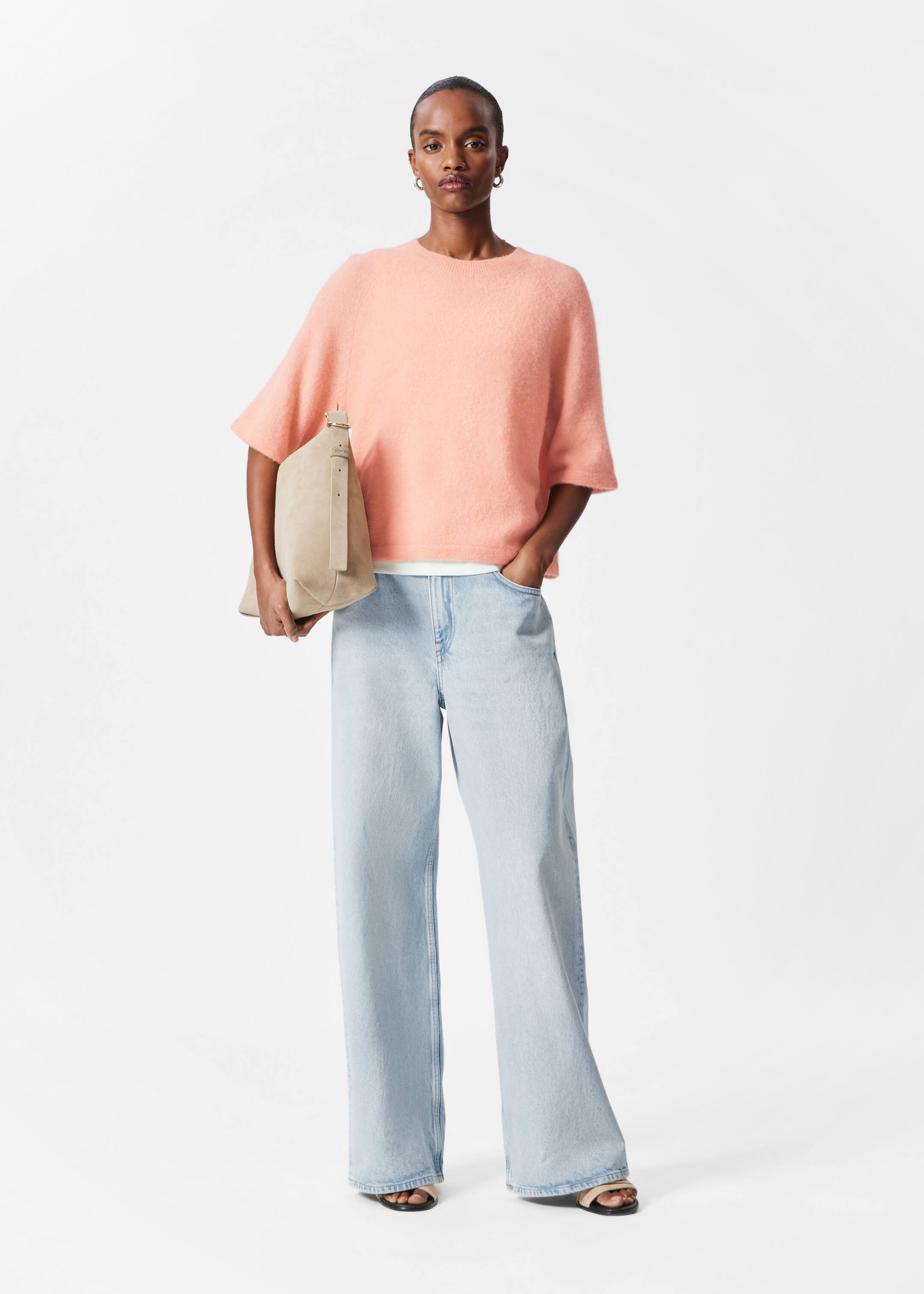 Grotere afbeelding bekijken: Alpaca-Blend Knitted Top - Peach - DAMES | H&M BE 3
