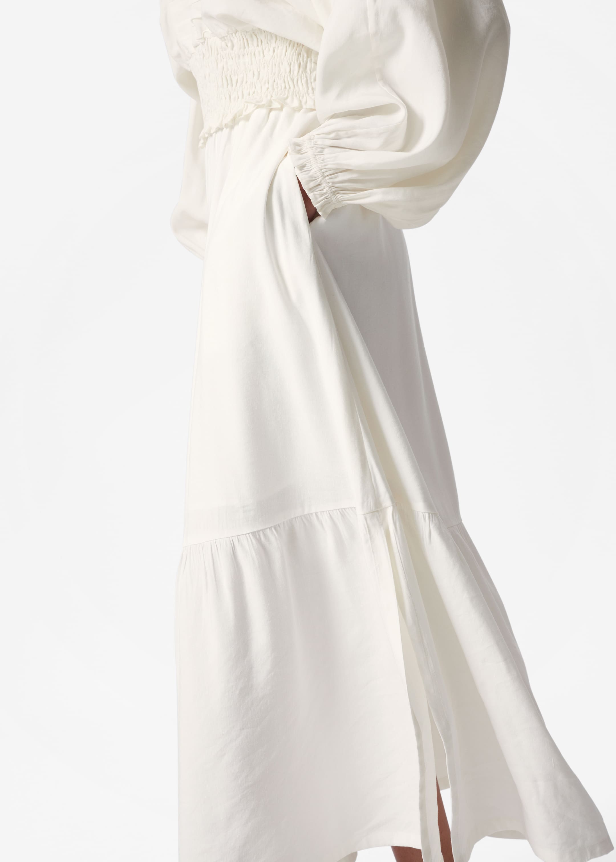 View larger image: Tiered Midi Skirt - White - Ladies | H&M GB 2