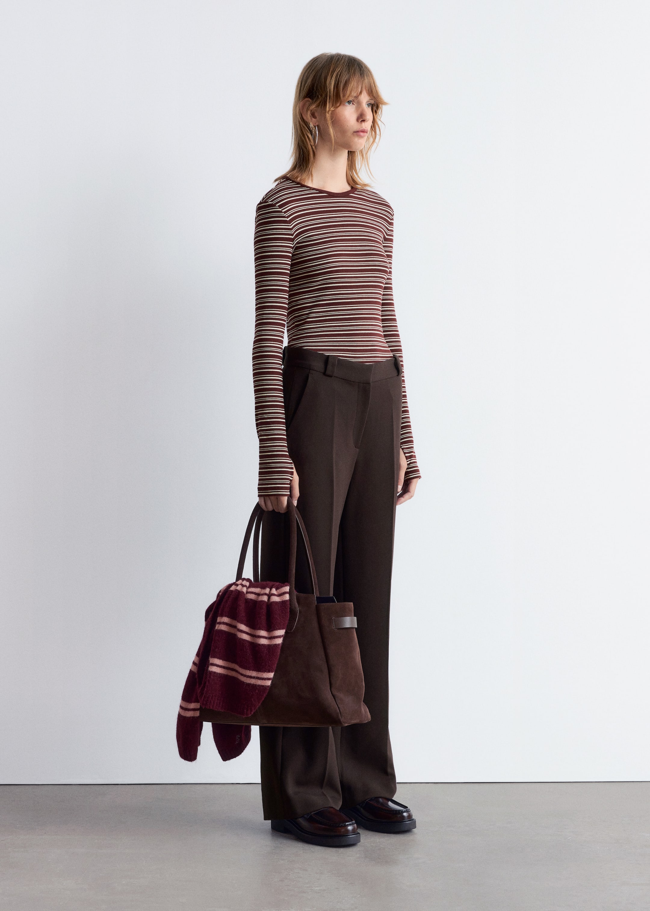 Agrandir l'image: Haut en jersey à manches longues - Rayures couleur crème/brunes - FEMME | H&M FR 4