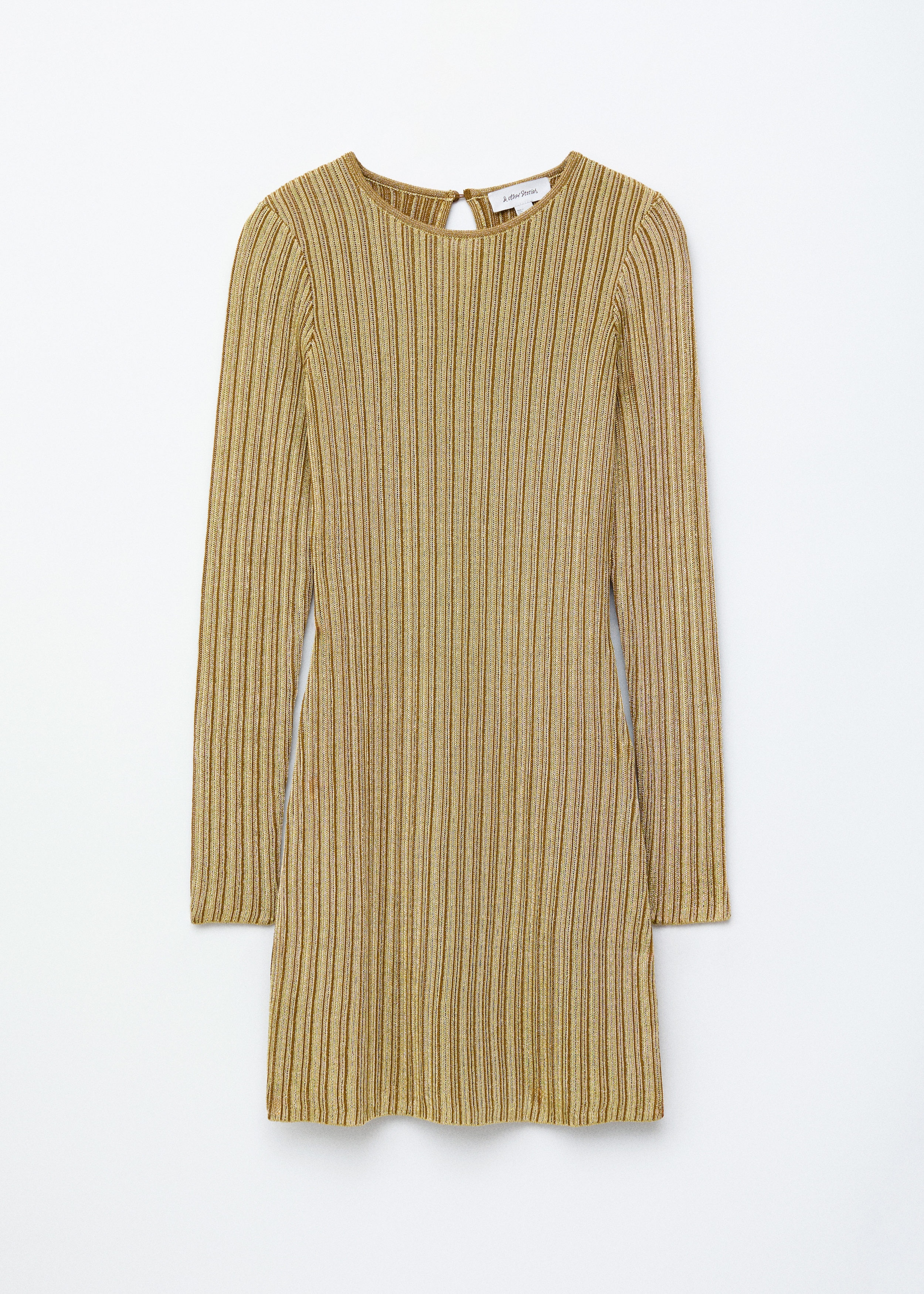 Long-Sleeve Rib-Knit Mini Dress