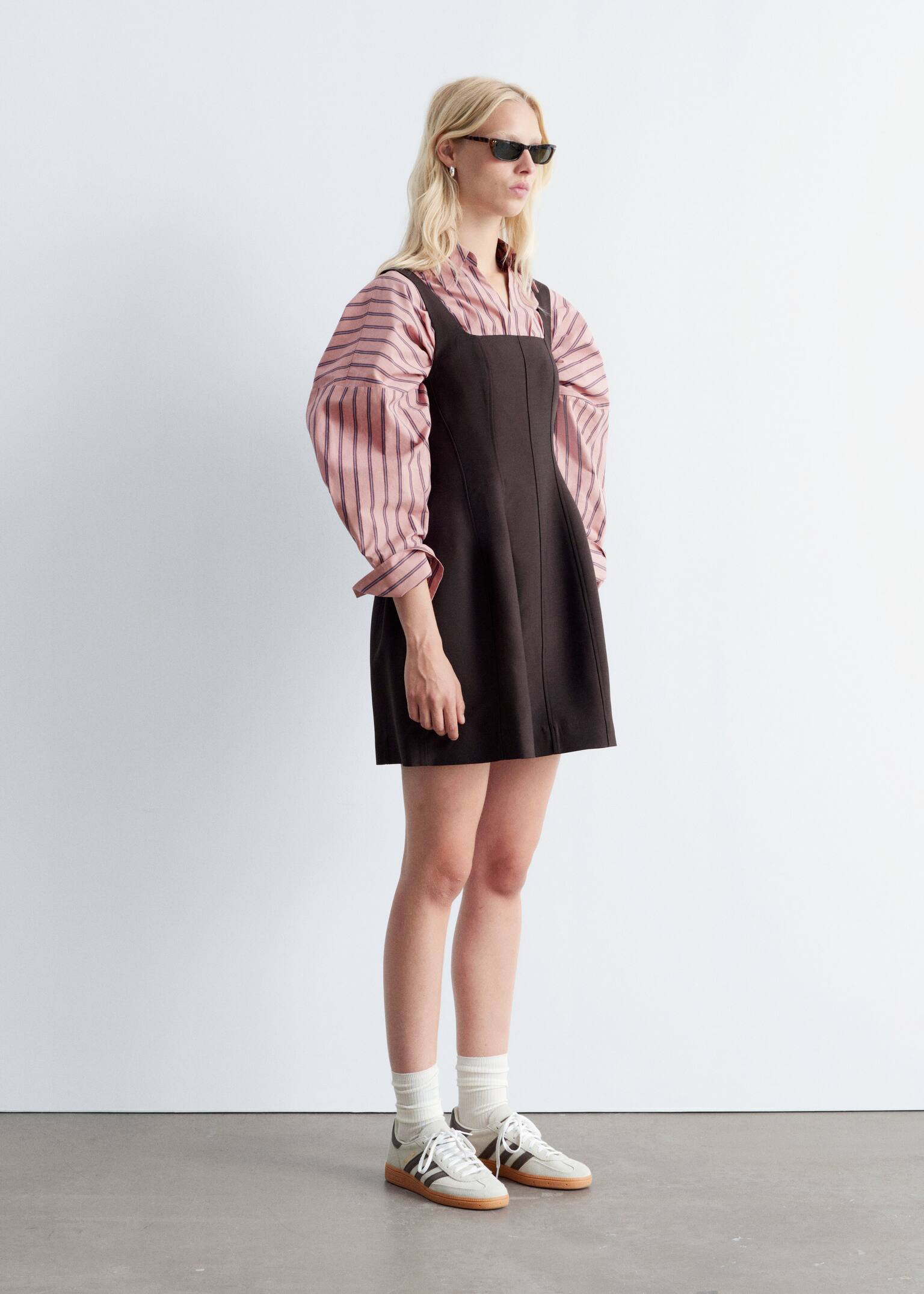 Corset Mini Dress - Dark Brown/Black - 7