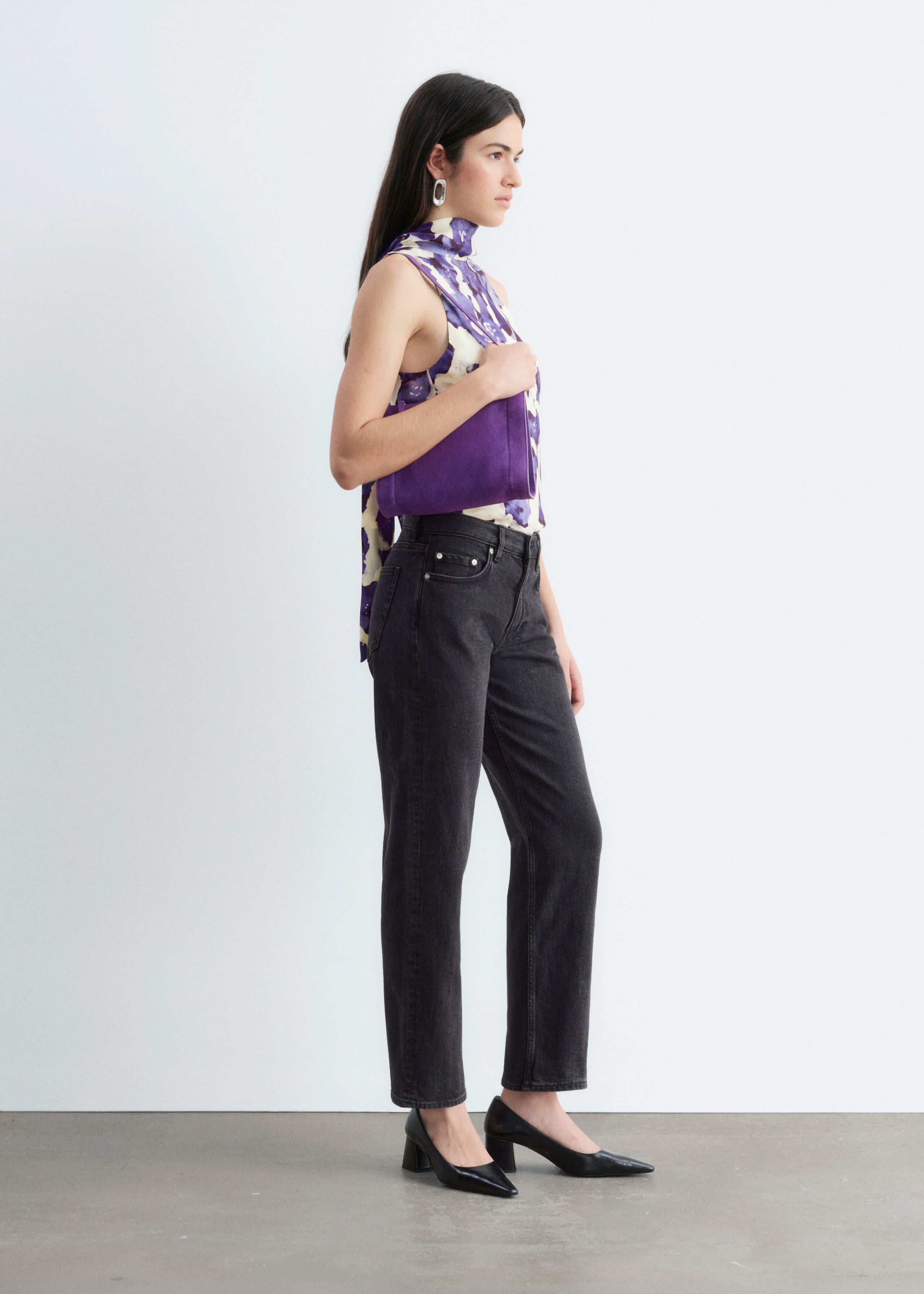 Cropped Slim-Leg Jeans - Mid Blue - Lookbook