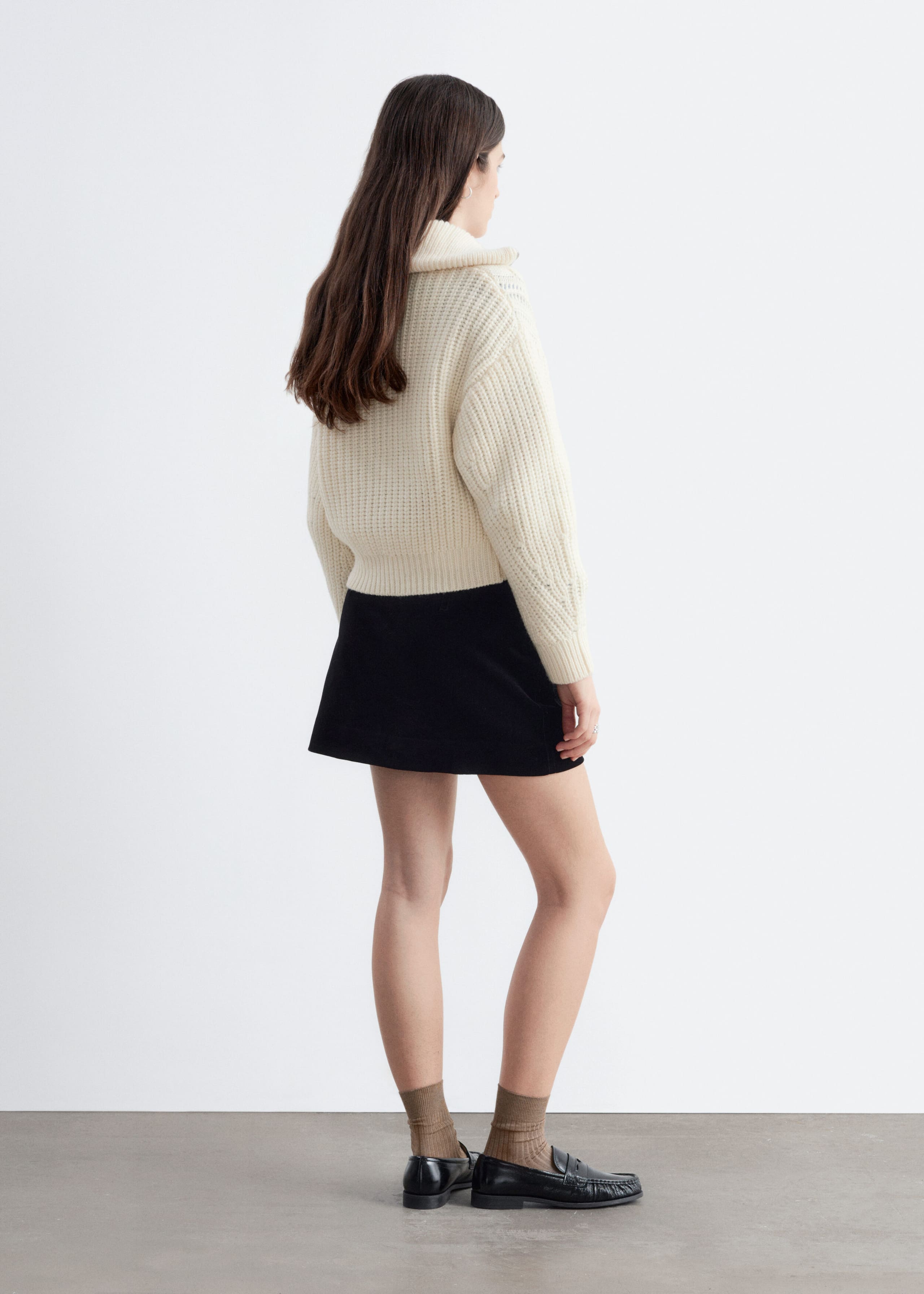 Cable-Knit Wool Cardigan - Off White - Lookbook