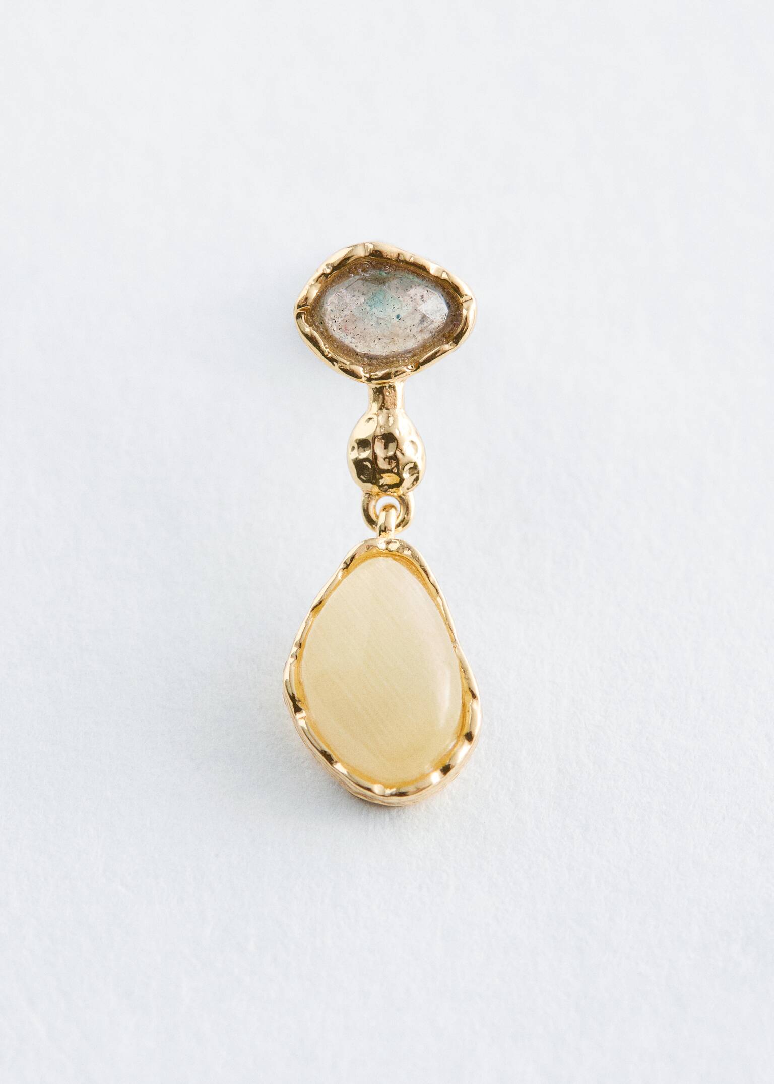 Kolczyki z wisiorkami z wielokolorowych kamieni - Złoty/Wielokolorowy - 3