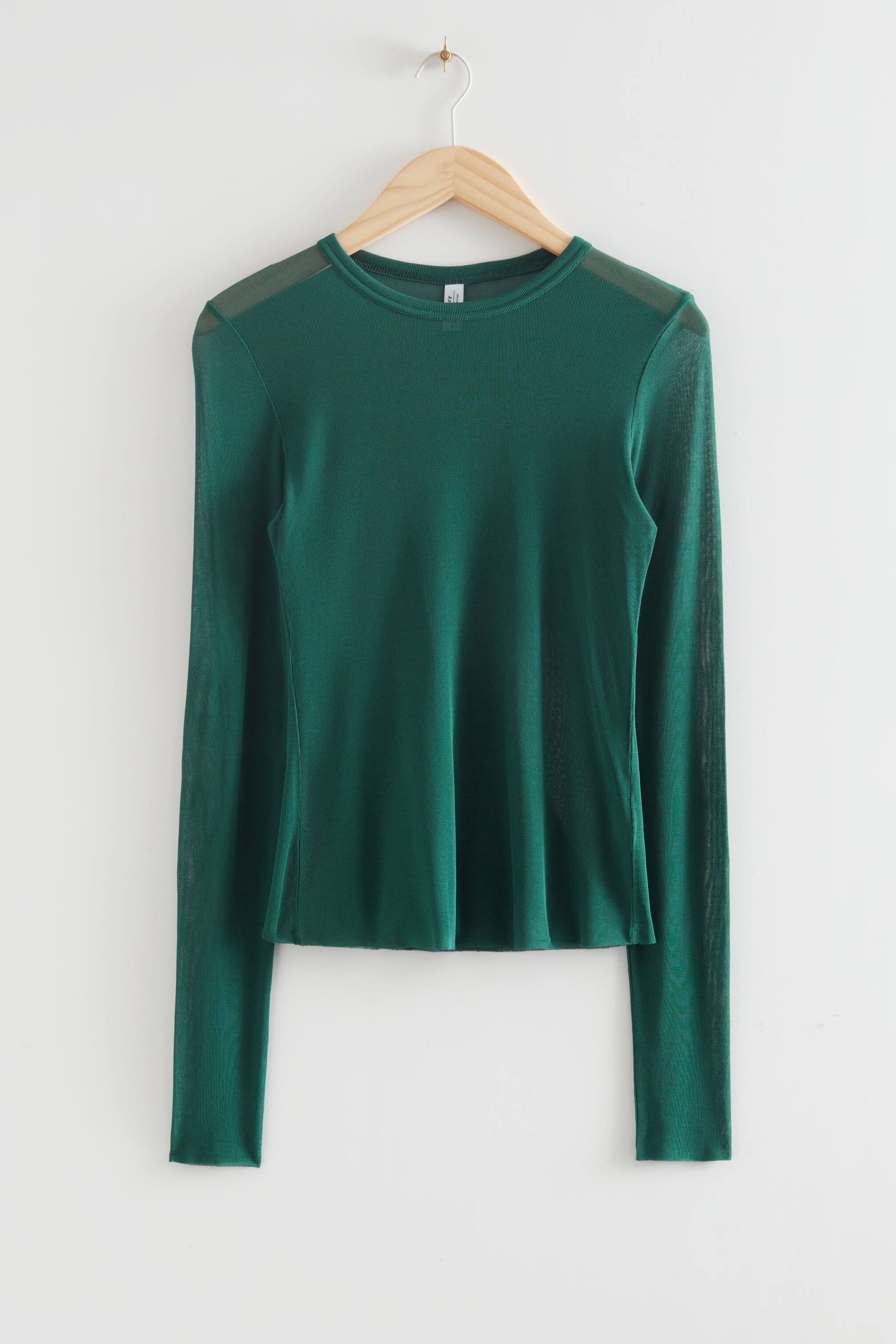 View larger image: Fitted Silk Top - Dark Green - Ladies | H&M GB 1