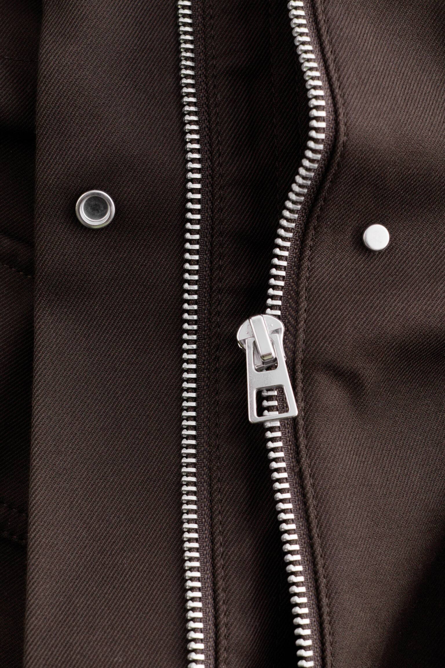 Oversized funktionsjakke med snoretræk - Dark Brown/Sennepsgul - 6