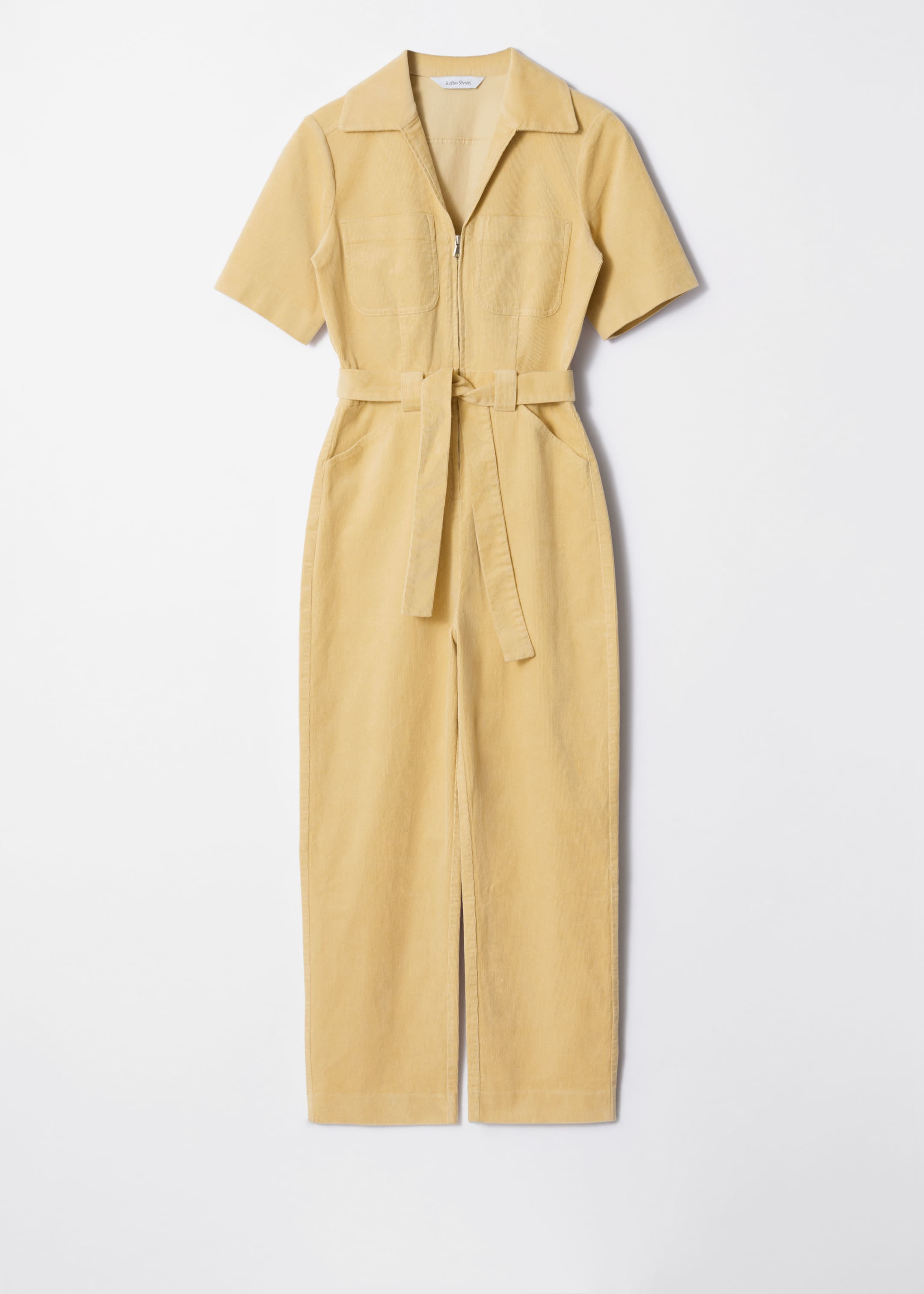 Ver imagem maior: Macacão de bombazina com cinto - Amarelo claro - SENHORA | H&M PT 1