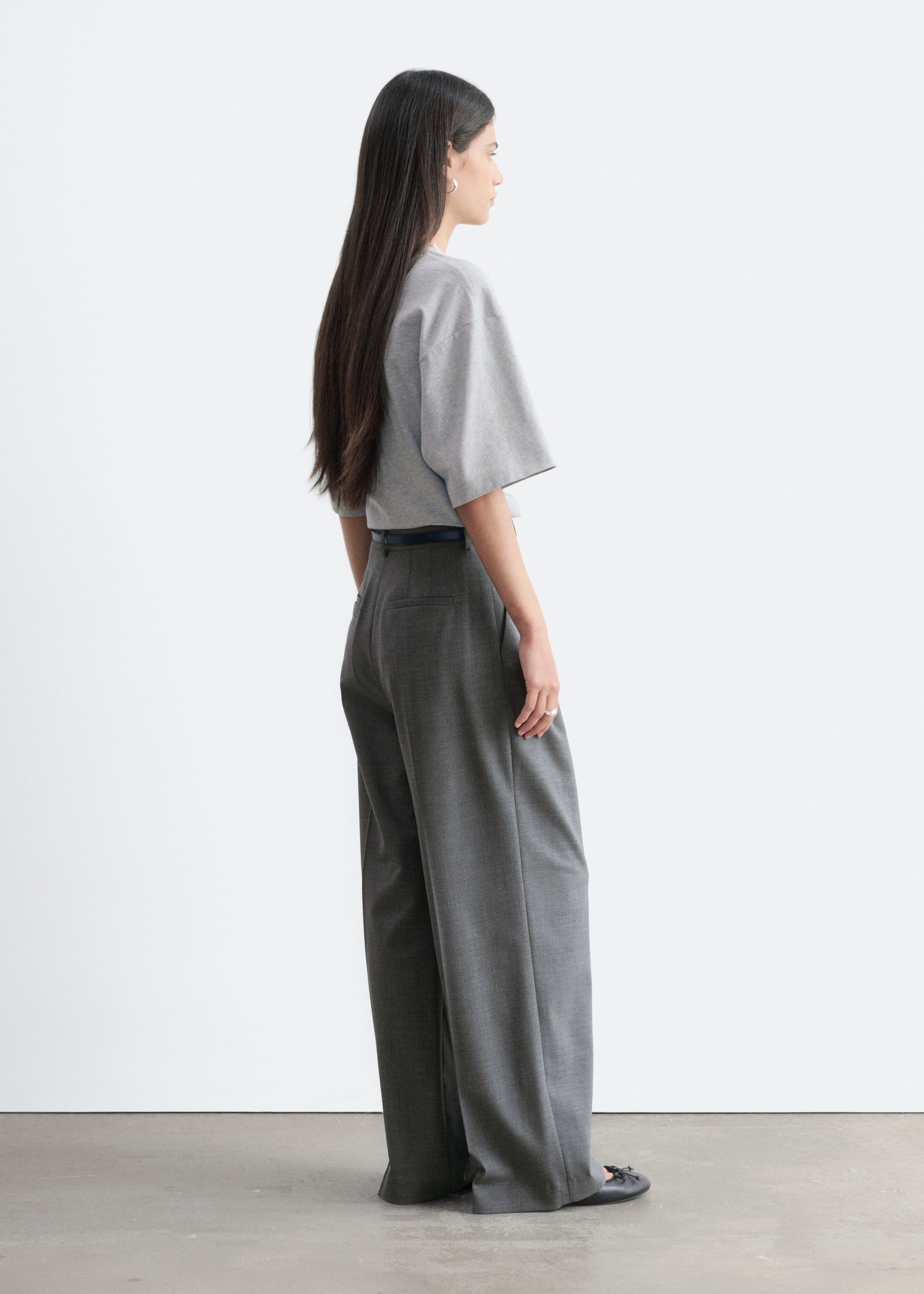 Pantaloni sartoriali in lana - Grigio - Lookbook