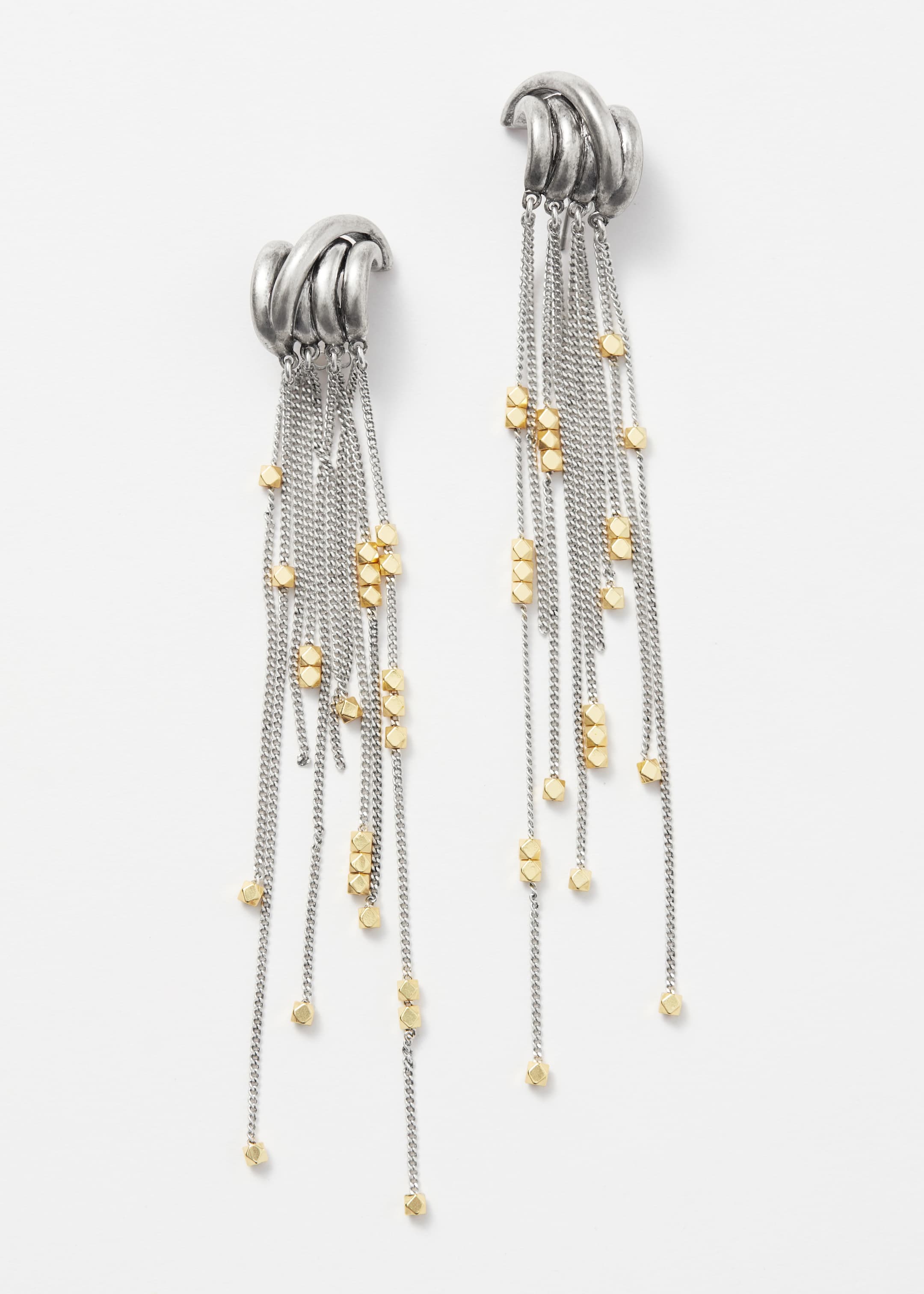 Προβολή μεγαλύτερης εικόνας: Beaded Chain-Pendant Earrings - Ασημί - Ladies | H&M GR 2