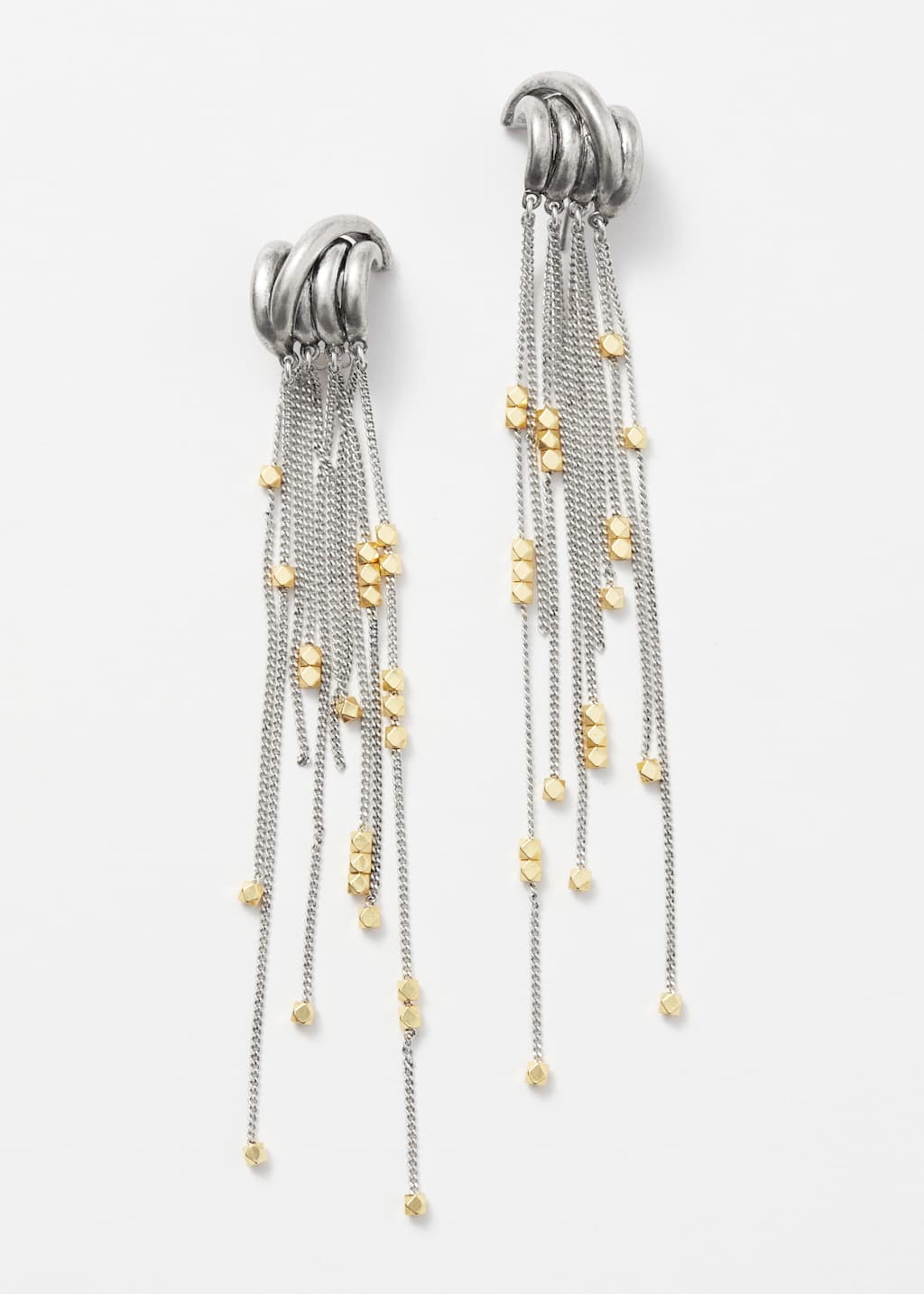Beaded Chain-Pendant Earrings