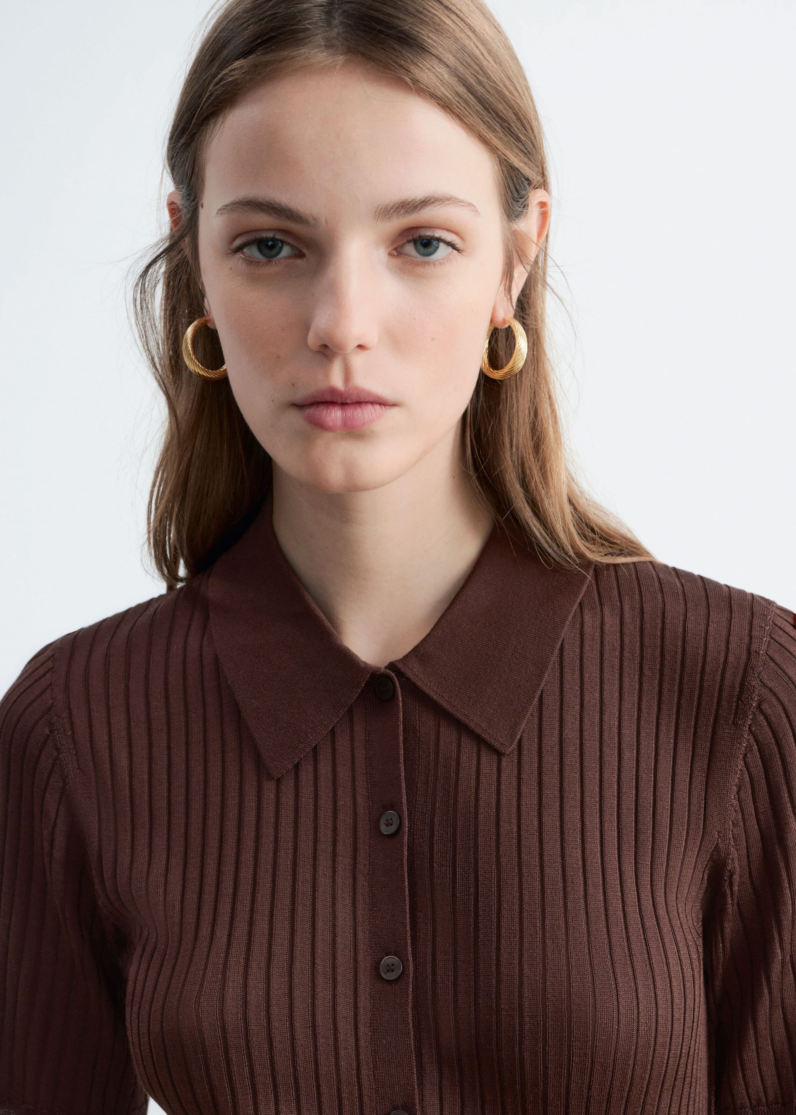 Image of Top z prążkowanej dzianiny