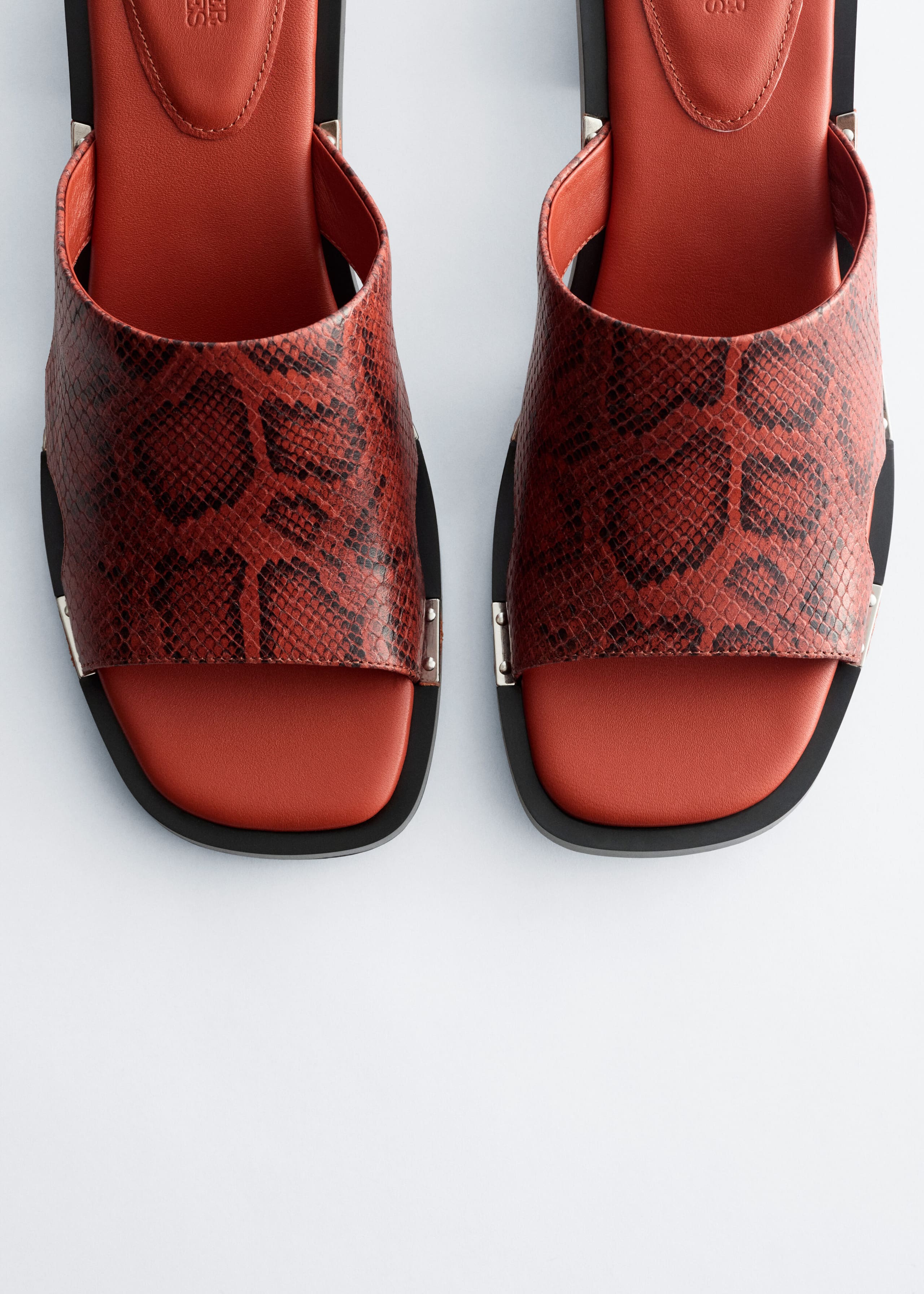 Image of Block Heel Leather Sandals