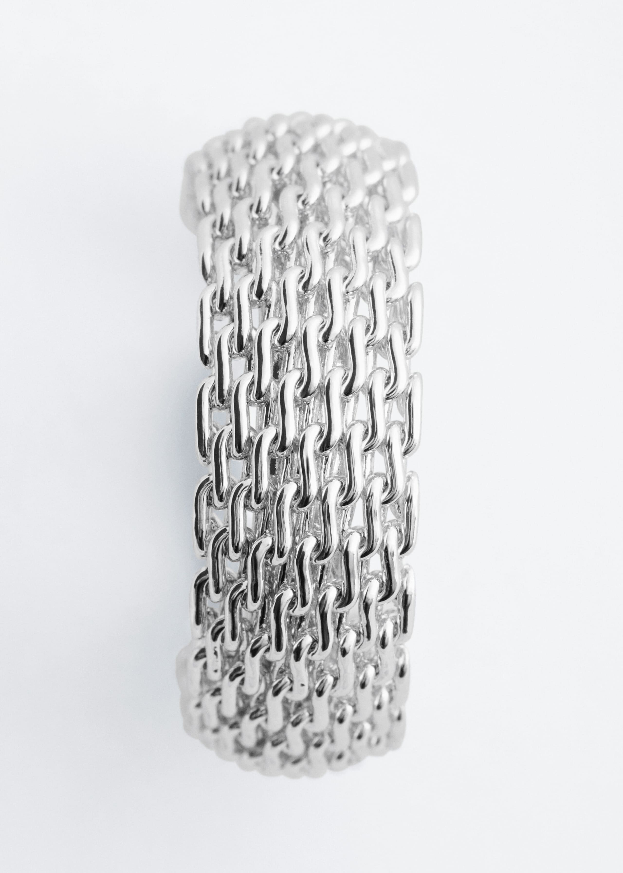 Chain-Inspired Brass Hoops - Silver - Still Life