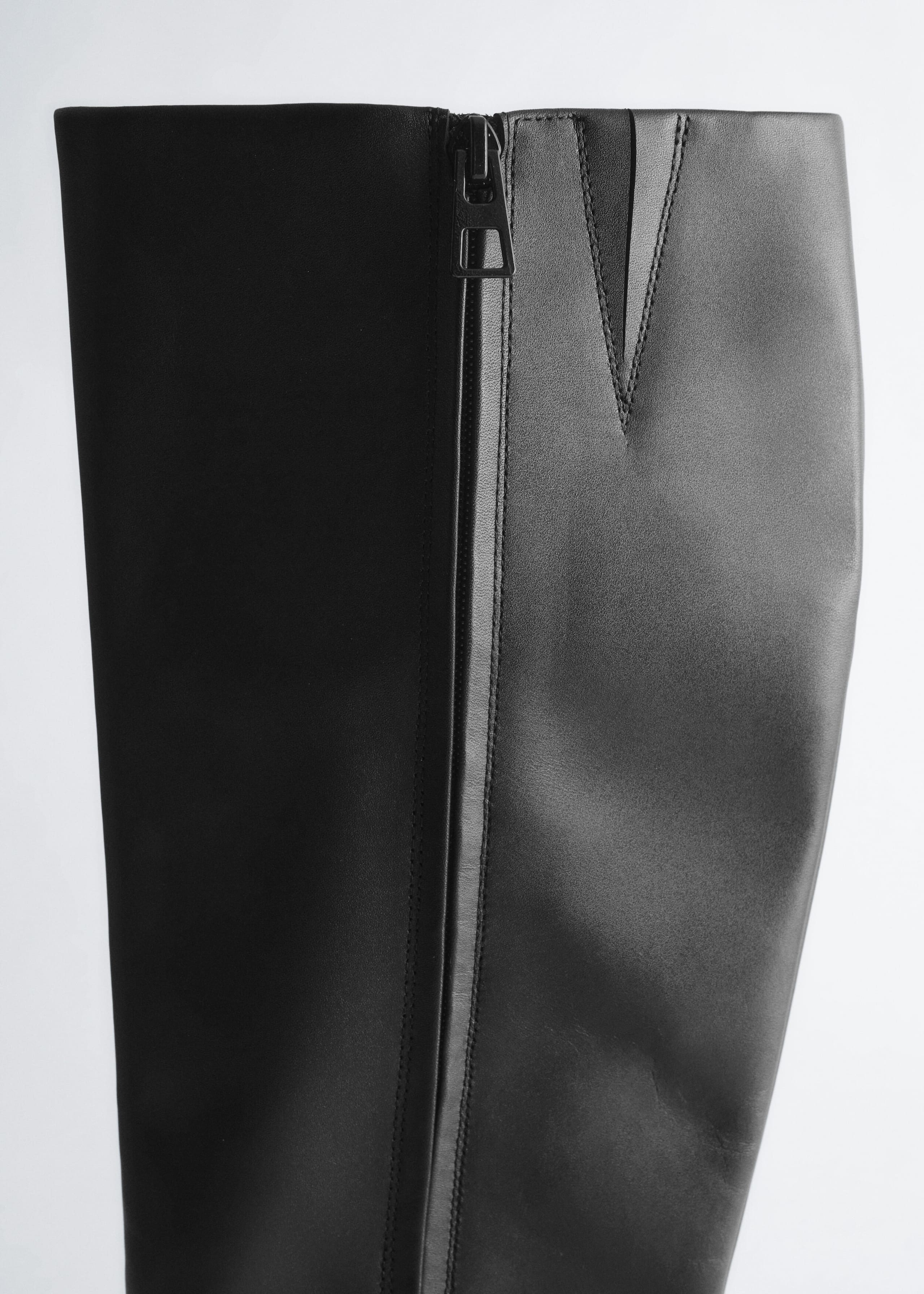 Knee-High Leather Boots - Black - Still Life