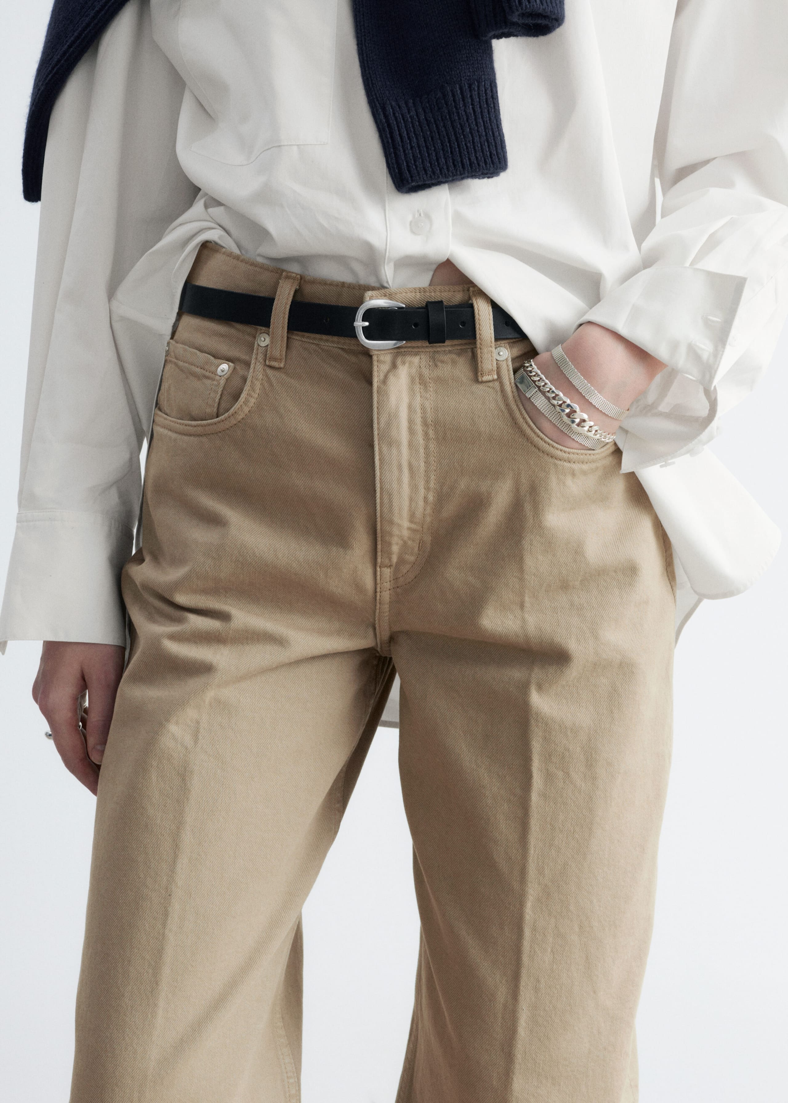 Barrel-Leg Ankle Jeans - Beige - Lookbook