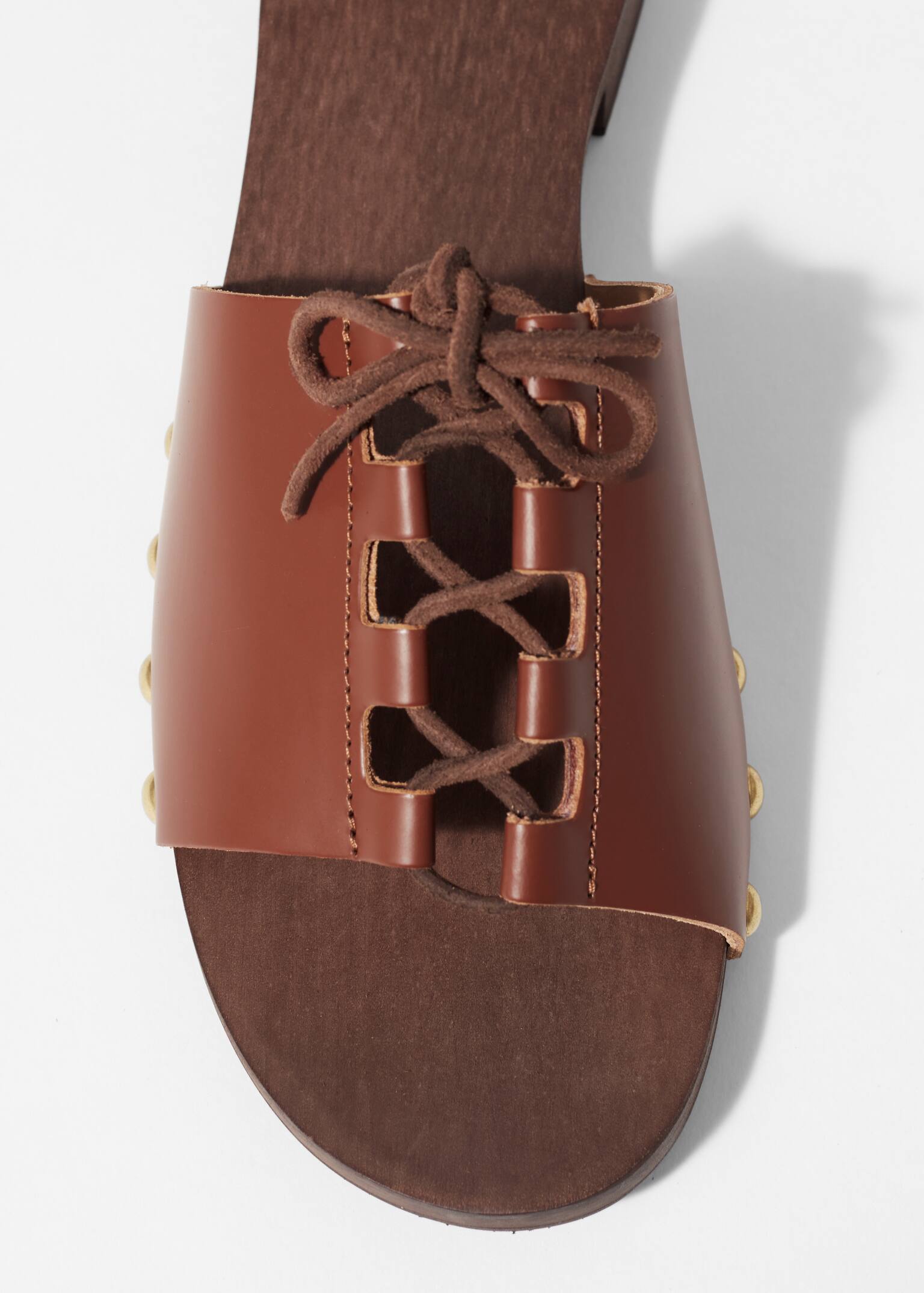 Sandales en bois à lacets - Marron Clair - 4
