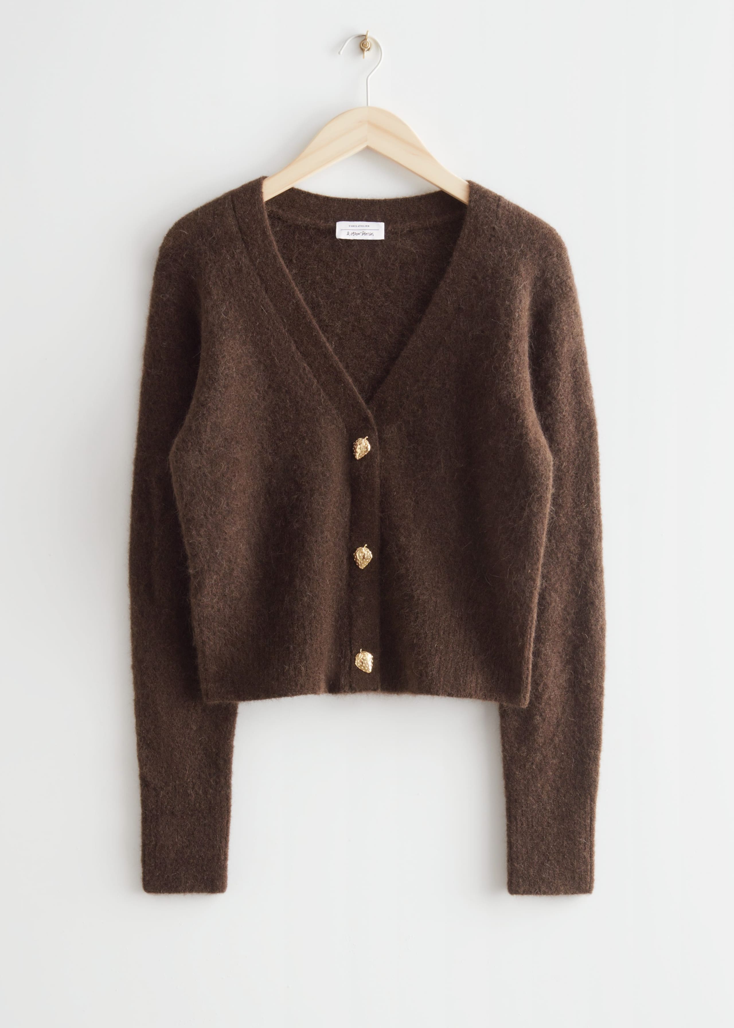 Gold Button Cardigan - Navy - Bodegón