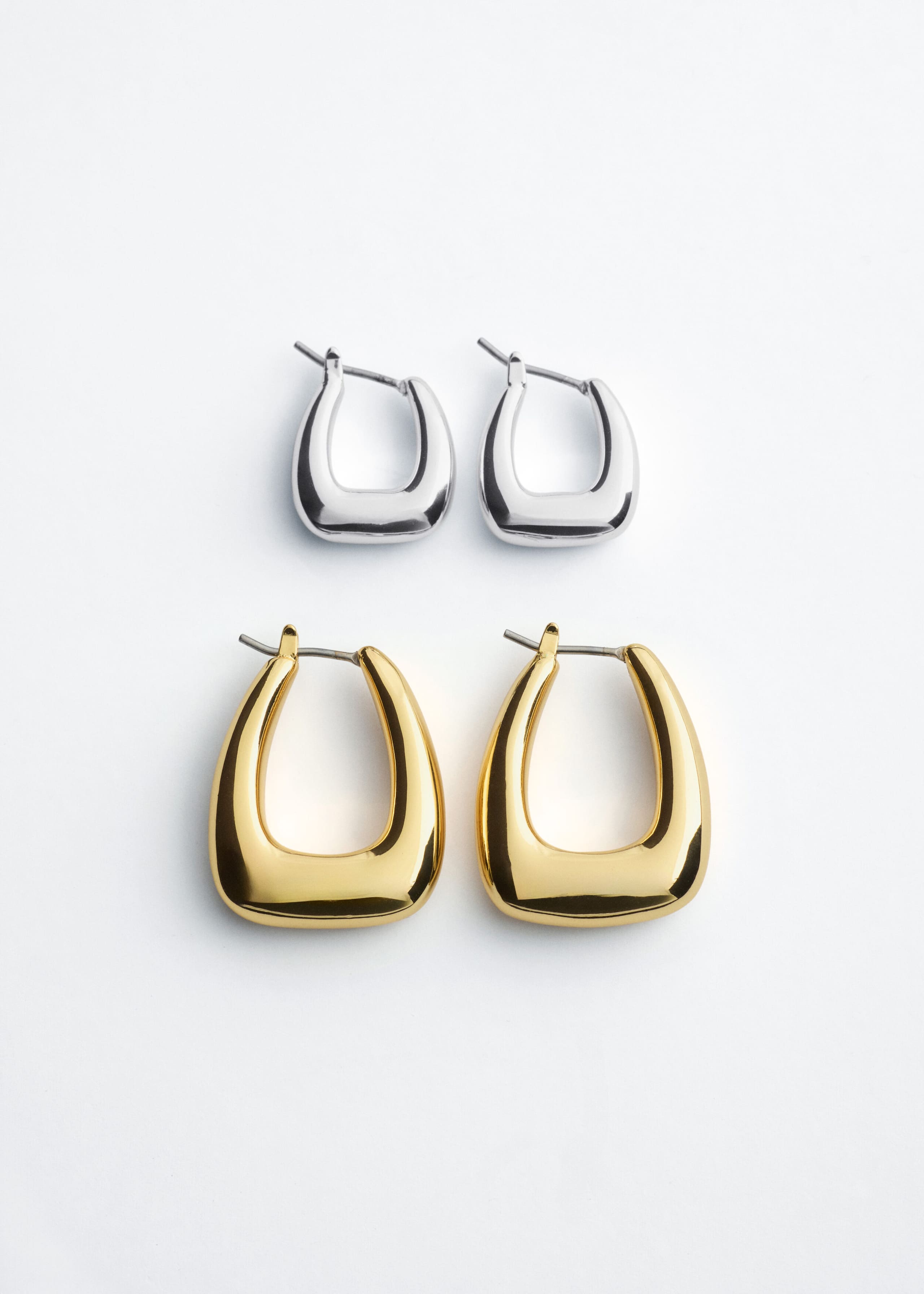 Sculptural Hoops Earring Set - Silver/Gold - Still Life