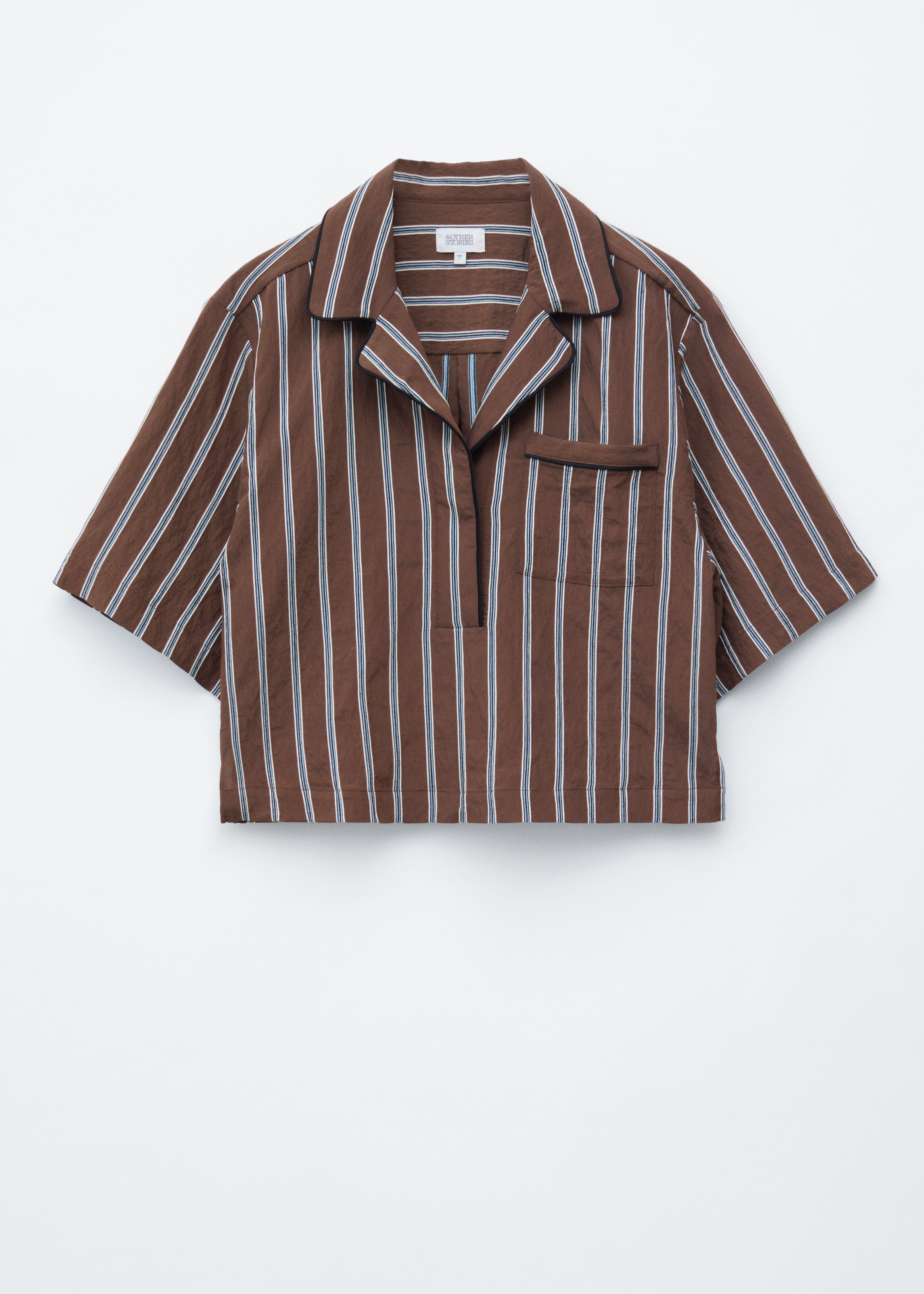 Striped Resort Shirt - Braun/Blau gestreift