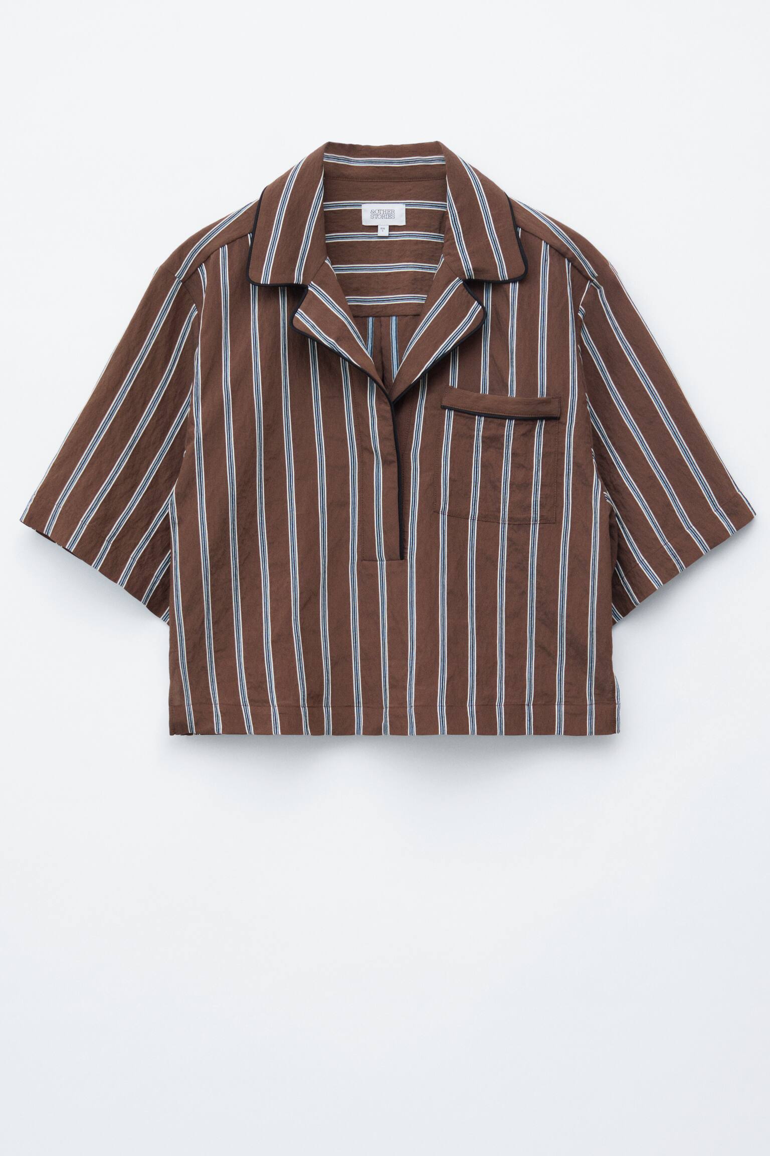 Striped Resort Shirt - Brun-/blårandig - 2