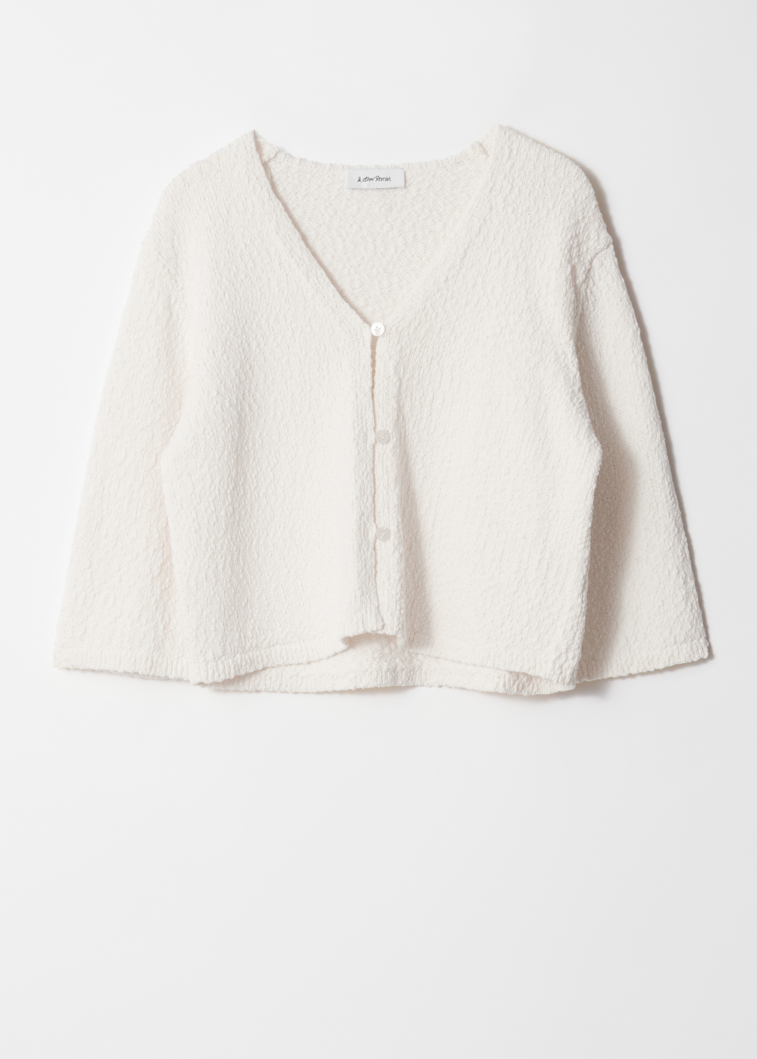 Cardigan en maille à manches courtes - Blanc