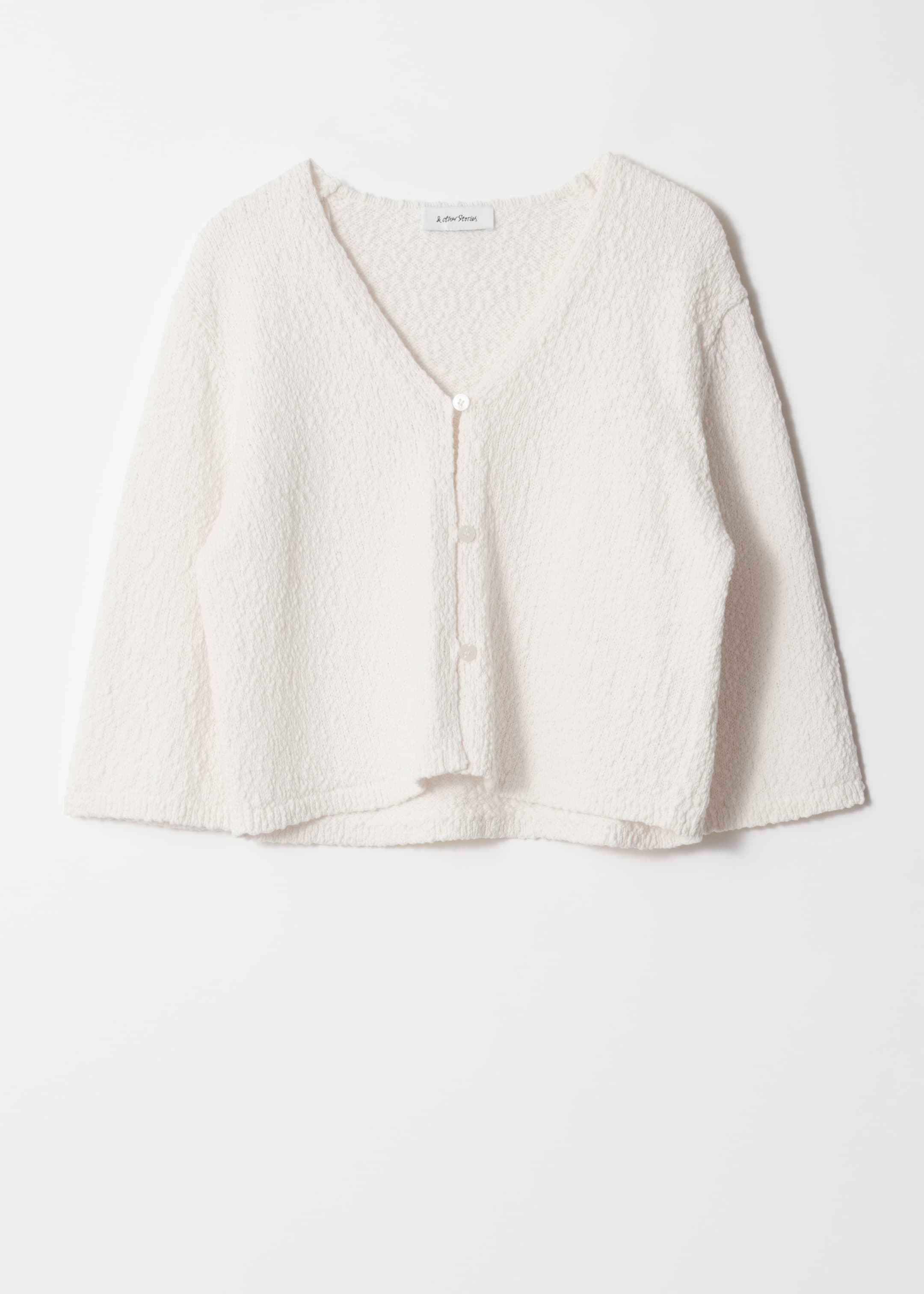 Visualizza immagine più grande: Cardigan a maniche corte lavorato a maglia - Bianco - DONNA | H&M IT 5